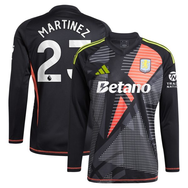 aston villa adidas goalkeeper shirt 2024-25 – long sleeve with martinez 23 printing – 202028938 Collection | Official Aston Villa Jerseys for Fans