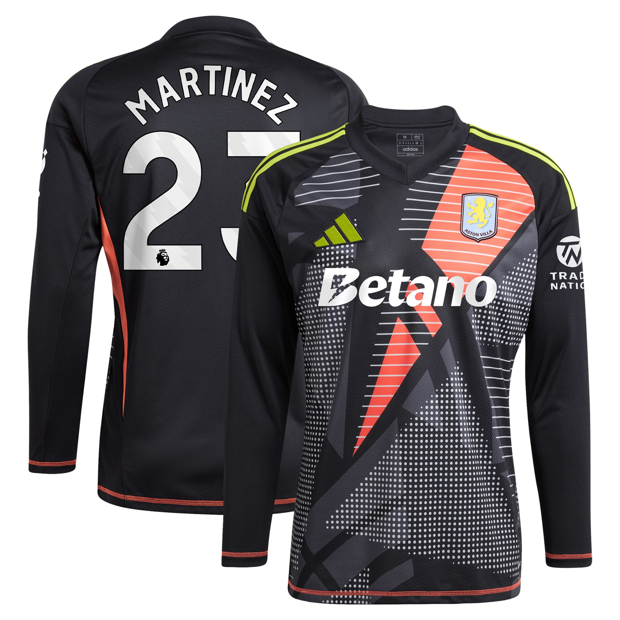 aston villa adidas goalkeeper shirt 2024-25 – long sleeve with martinez 23 printing – 202028938 Collection | Official Aston Villa Jerseys for Fans