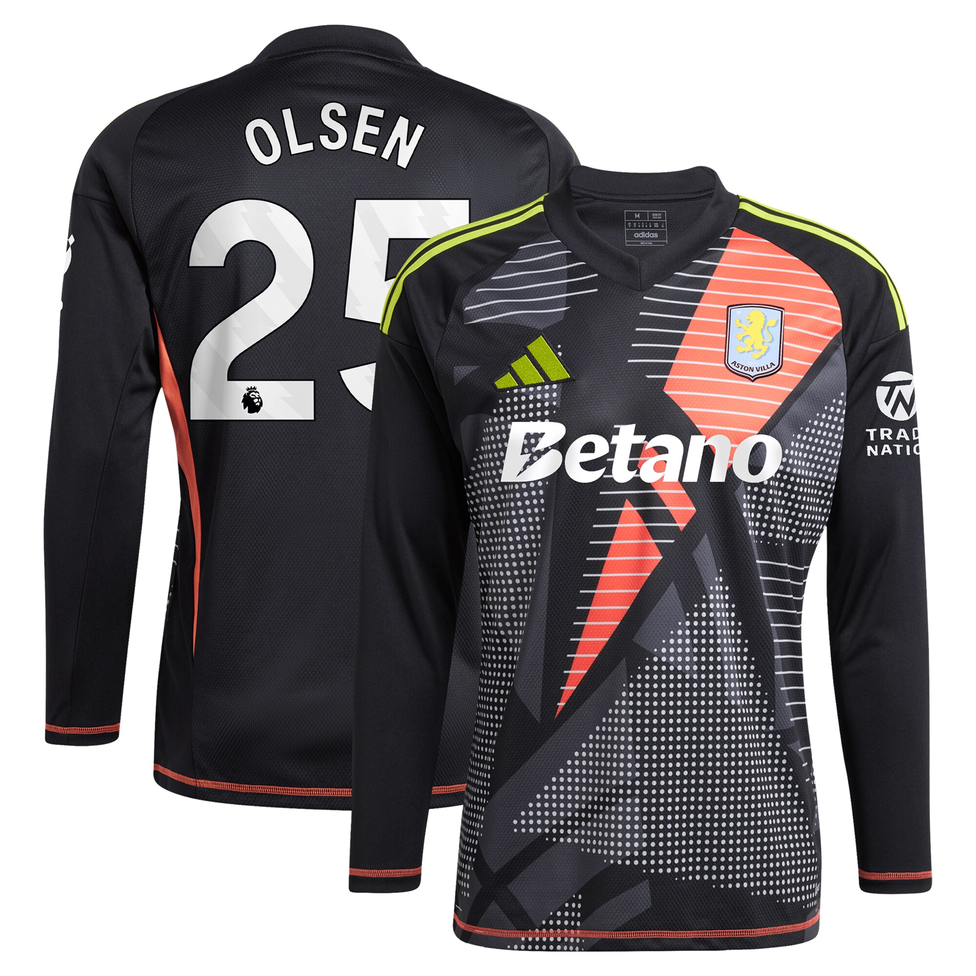 aston villa adidas goalkeeper shirt 2024-25 – long sleeve with olsen 25 printing – 202028939 Collection | Official Aston Villa Jerseys for Fans