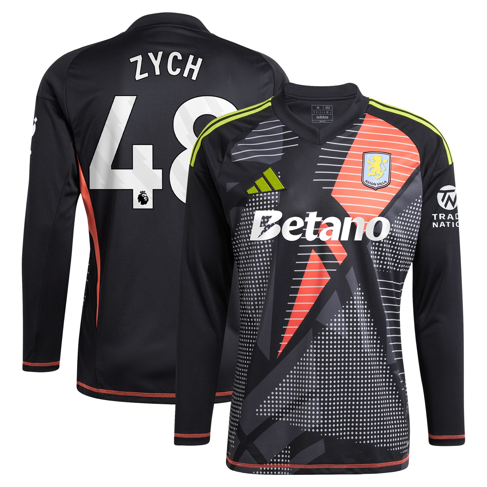 aston villa adidas goalkeeper shirt 2024-25 – long sleeve with zych 48 printing – 202153090 Collection | Official Aston Villa Jerseys for Fans