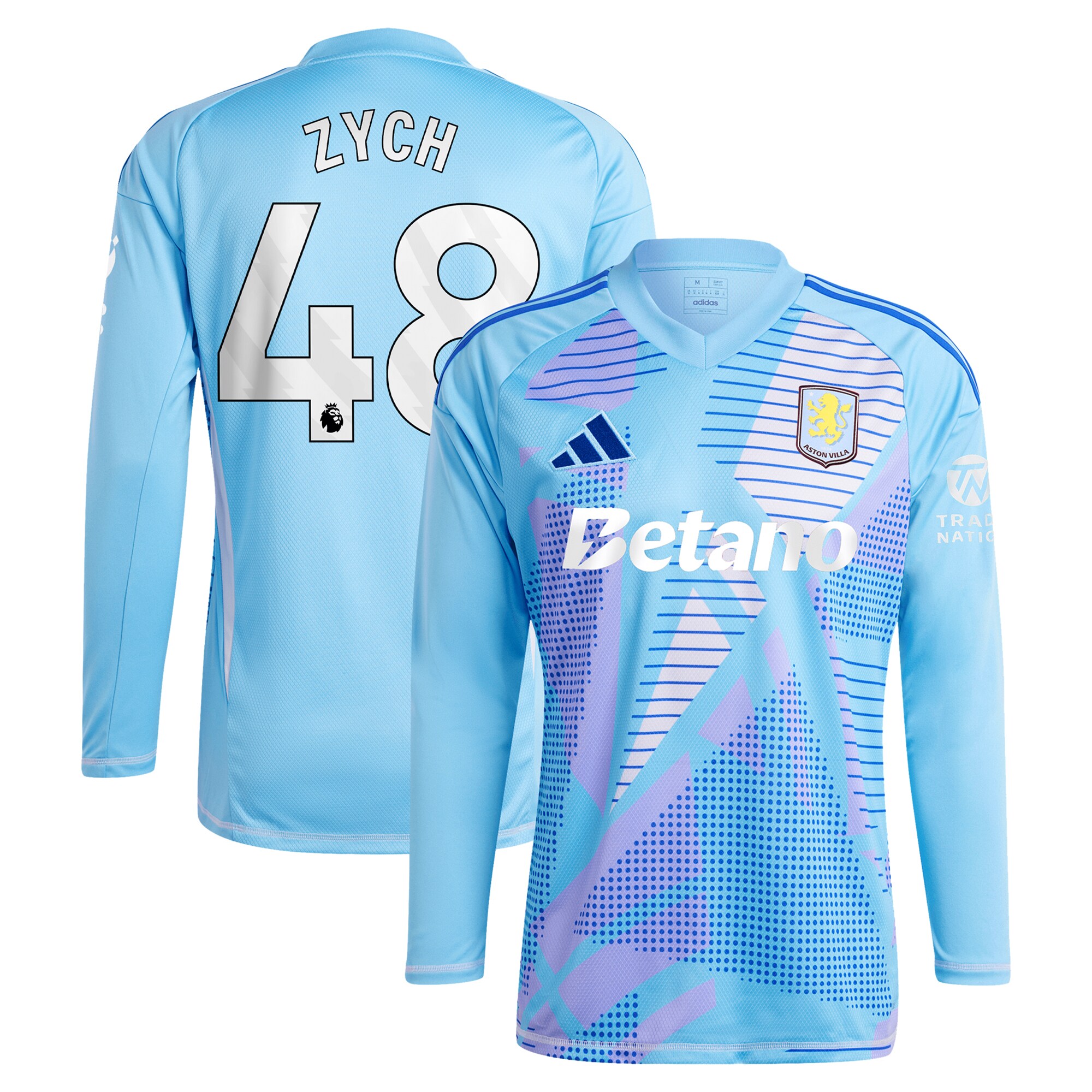 aston villa adidas goalkeeper shirt 2024-25 – long sleeve with zych 48 printing – 202153092 Collection | Official Aston Villa Jerseys for Fans