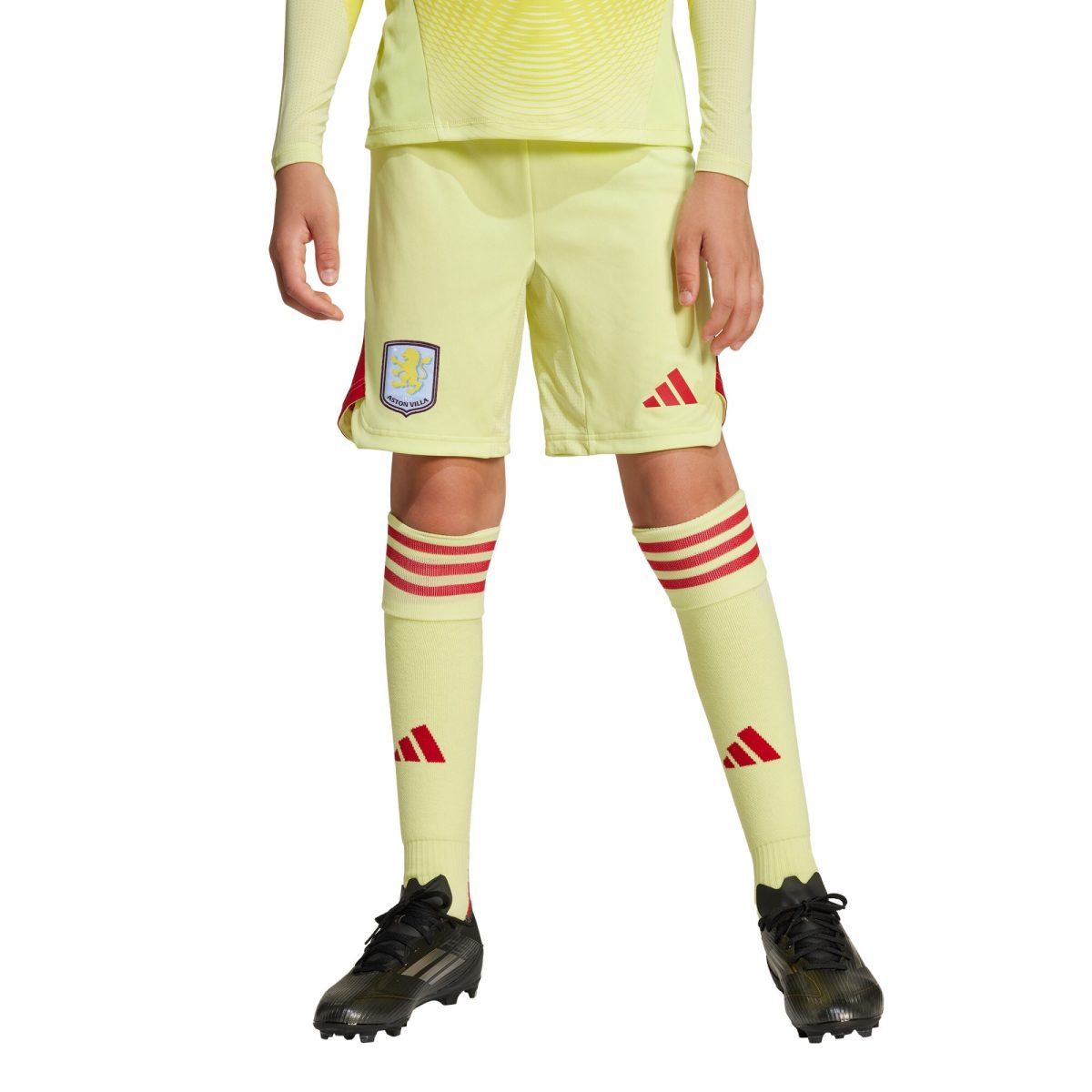 aston villa adidas goalkeeper shorts 2025-26 – kids Collection | Official Aston Villa Jerseys for Fans
