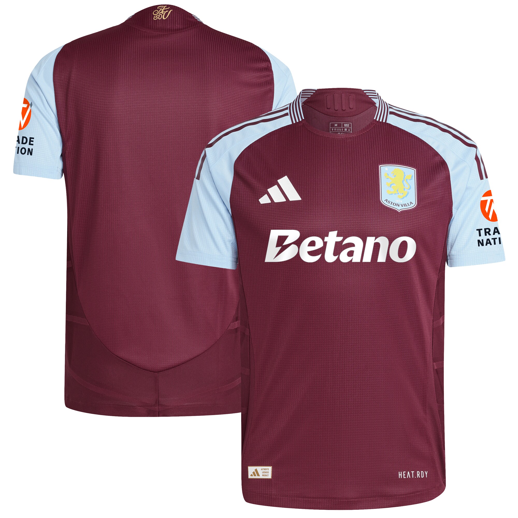 aston villa adidas home authentic shirt 2024-25 with custom printing Collection | Official Aston Villa Jerseys for Fans