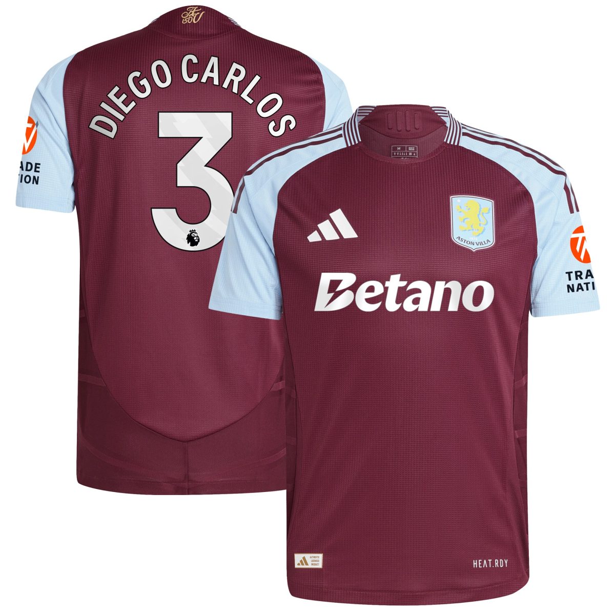 aston villa adidas home authentic shirt 2024-25 with diego carlos 3 printing Collection | Official Aston Villa Jerseys for Fans