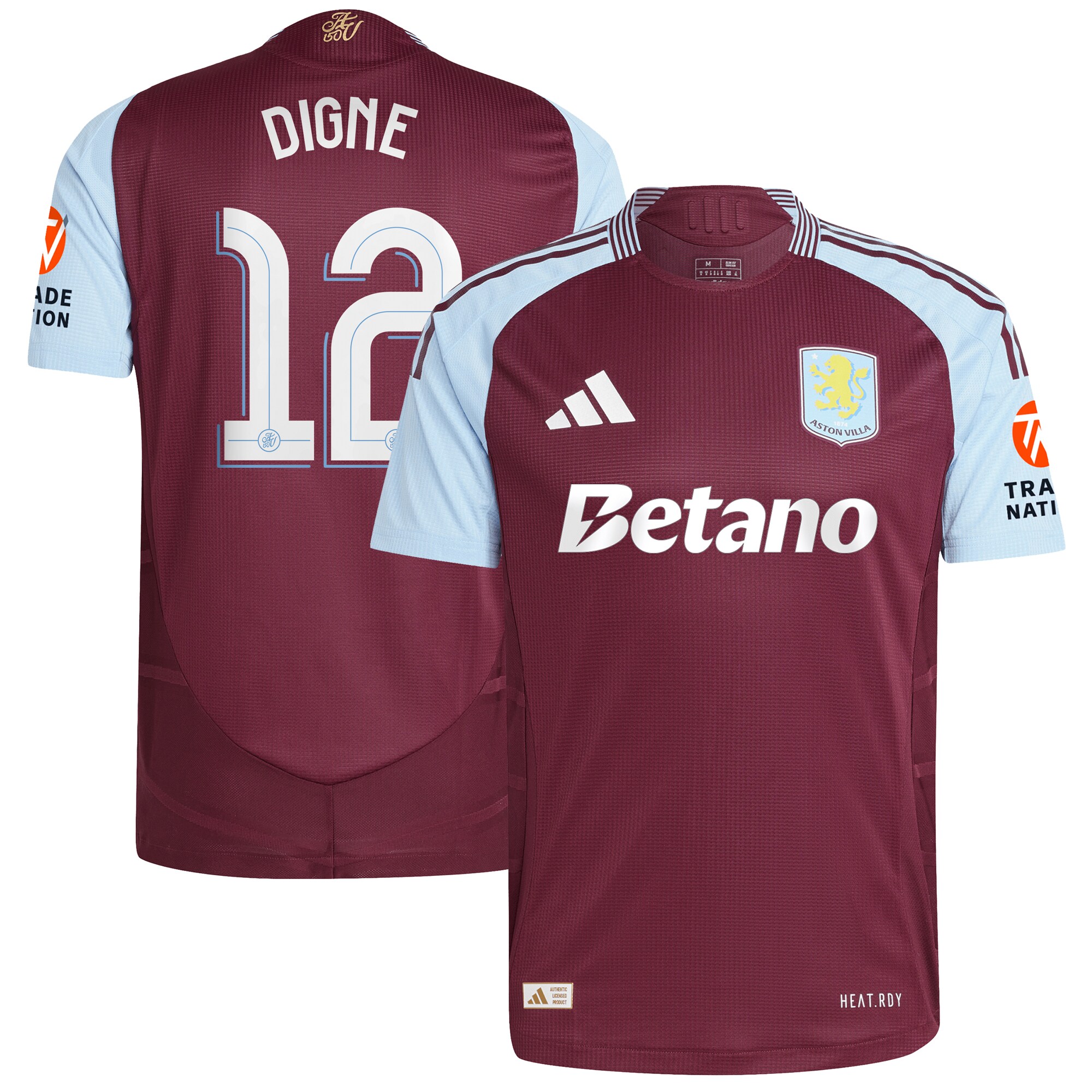 aston villa adidas home authentic shirt 2024-25 with digne 12 cup printing Collection | Official Aston Villa Jerseys for Fans