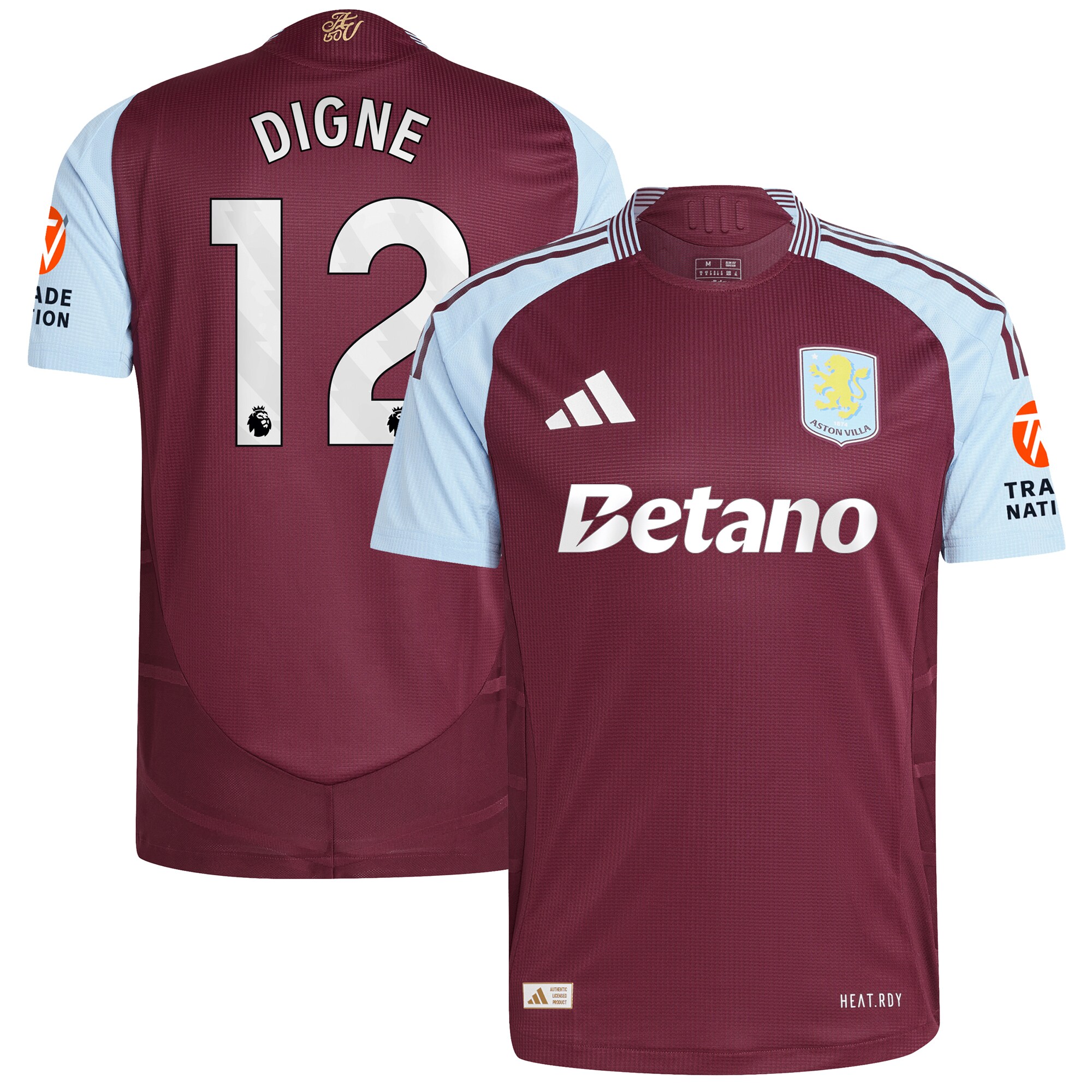aston villa adidas home authentic shirt 2024-25 with digne 12 printing Collection | Official Aston Villa Jerseys for Fans