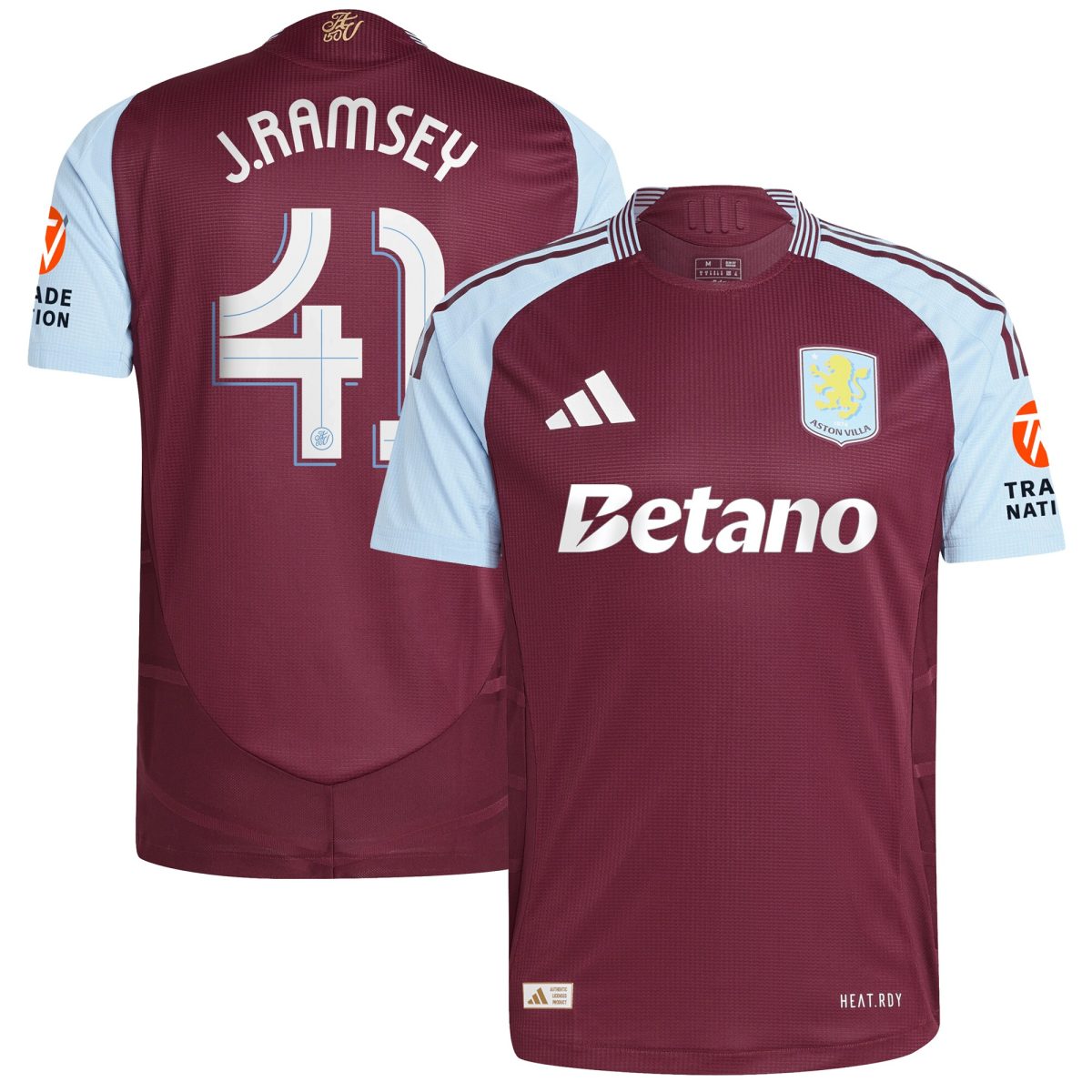 aston villa adidas home authentic shirt 2024-25 with j. ramsey 41 cup printing Collection | Official Aston Villa Jerseys for Fans