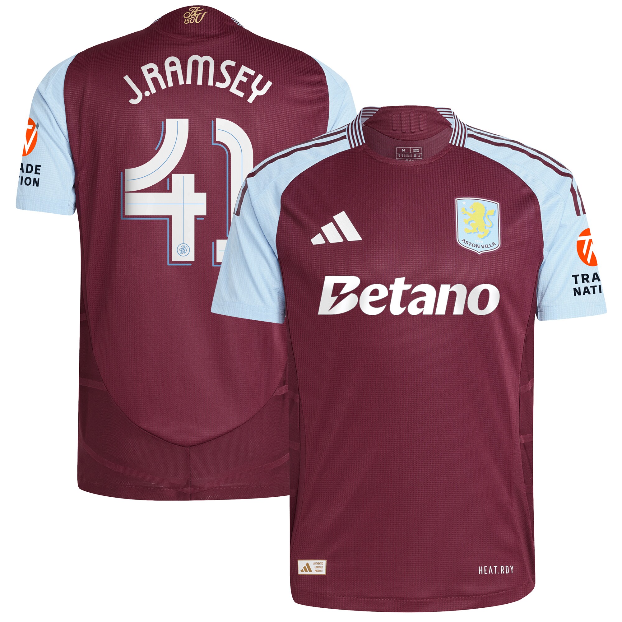 aston villa adidas home authentic shirt 2024-25 with j. ramsey 41 cup printing Collection | Official Aston Villa Jerseys for Fans