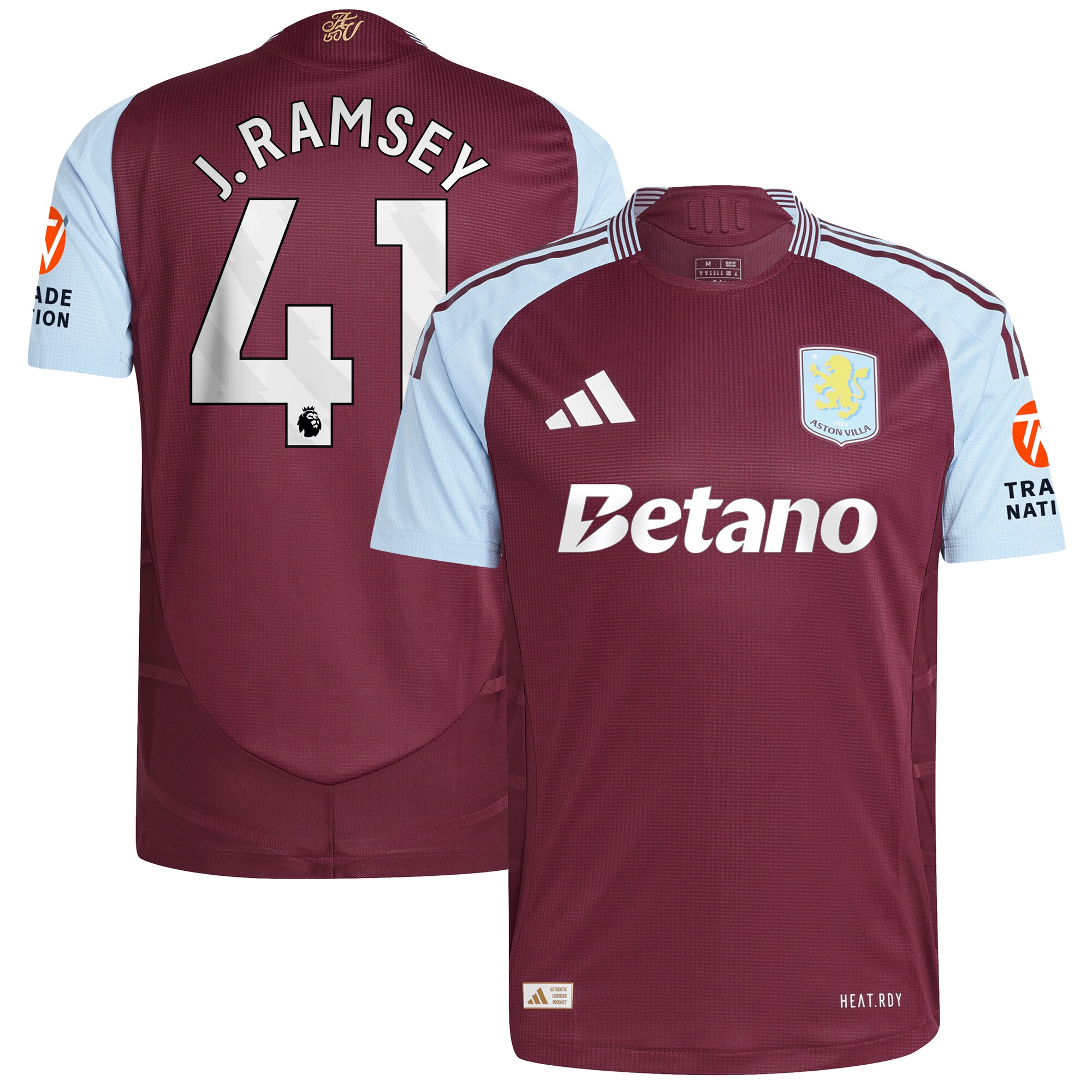 aston villa adidas home authentic shirt 2024-25 with j. ramsey 41 printing Collection | Official Aston Villa Jerseys for Fans