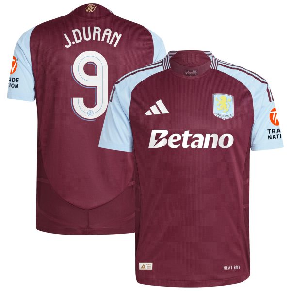 aston villa adidas home authentic shirt 2024-25 with j.duran 9 cup printing Collection | Official Aston Villa Jerseys for Fans