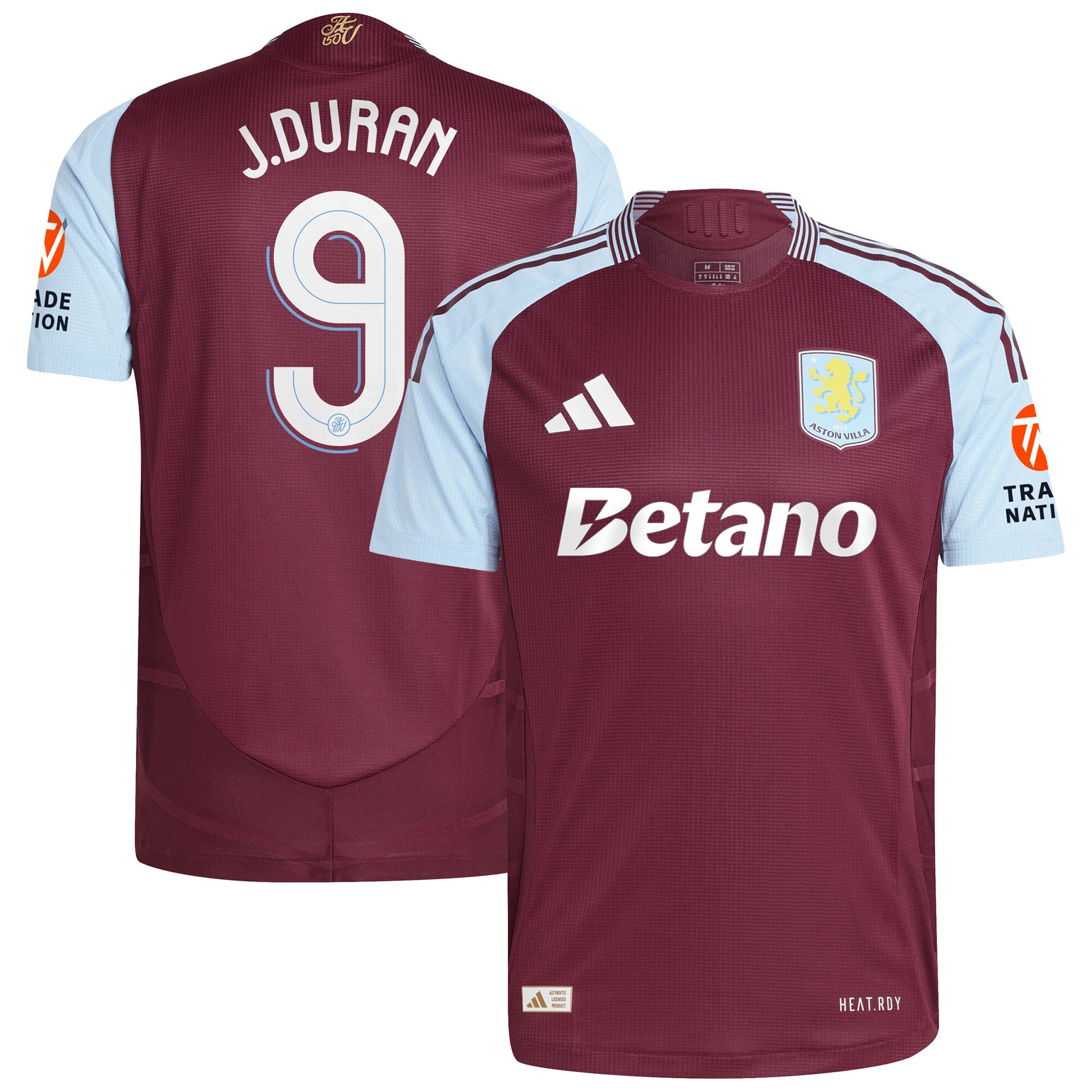 aston villa adidas home authentic shirt 2024-25 with j.duran 9 cup printing Collection | Official Aston Villa Jerseys for Fans