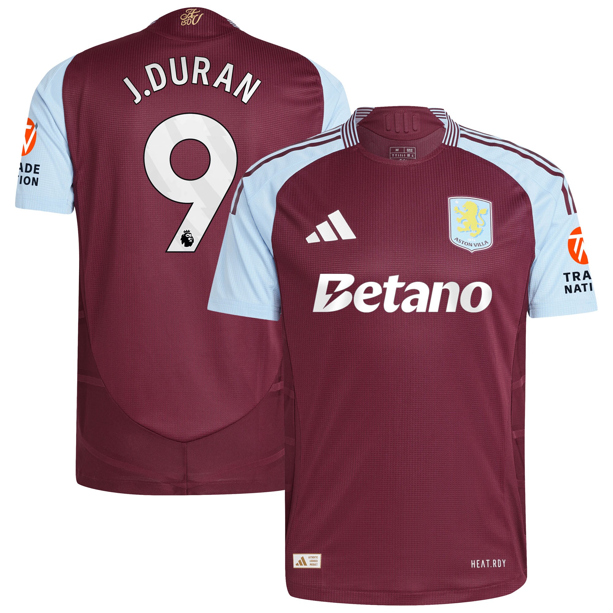 aston villa adidas home authentic shirt 2024-25 with j.duran 9 printing Collection | Official Aston Villa Jerseys for Fans