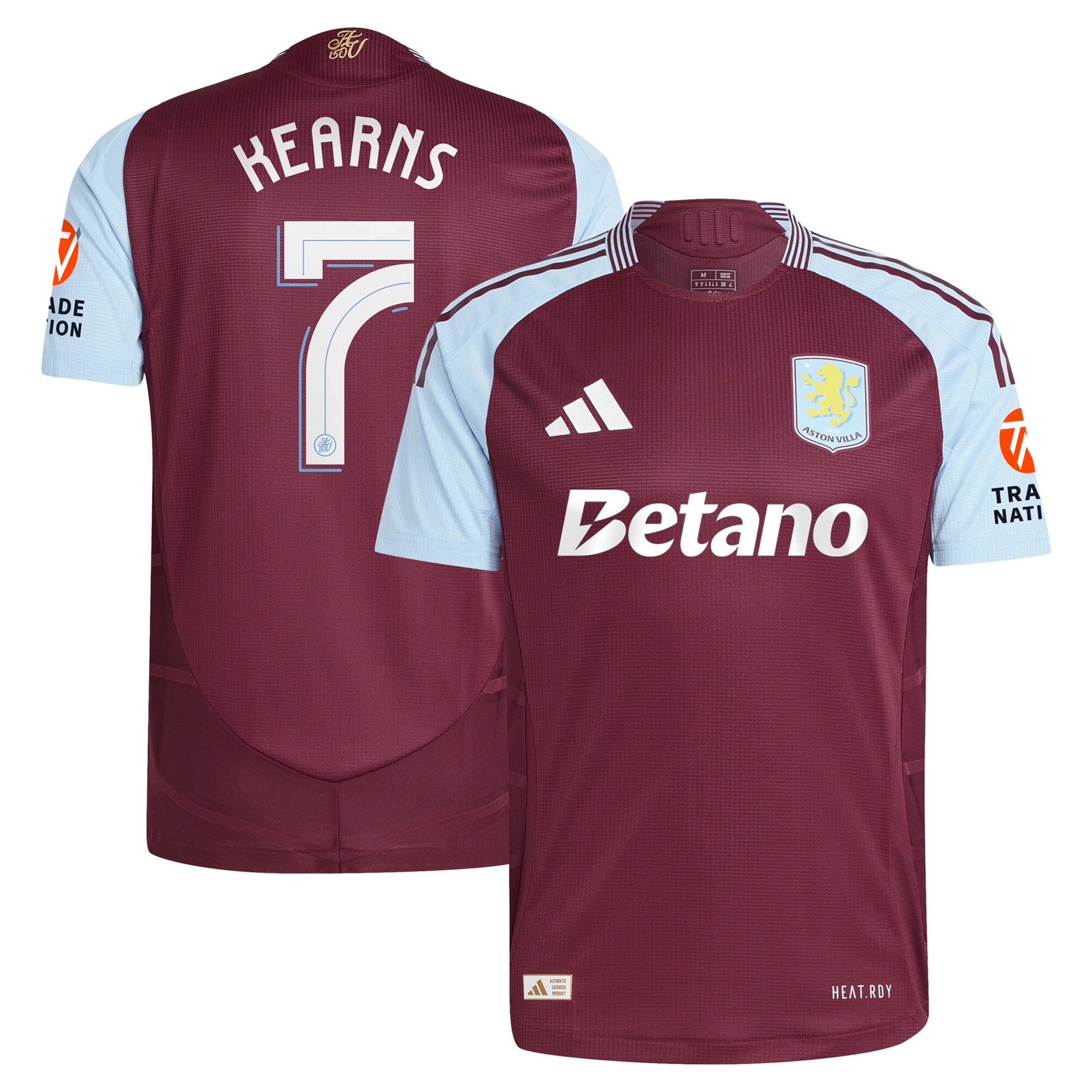 aston villa adidas home authentic shirt 2024-25 with kearns 7 cup printing Collection | Official Aston Villa Jerseys for Fans