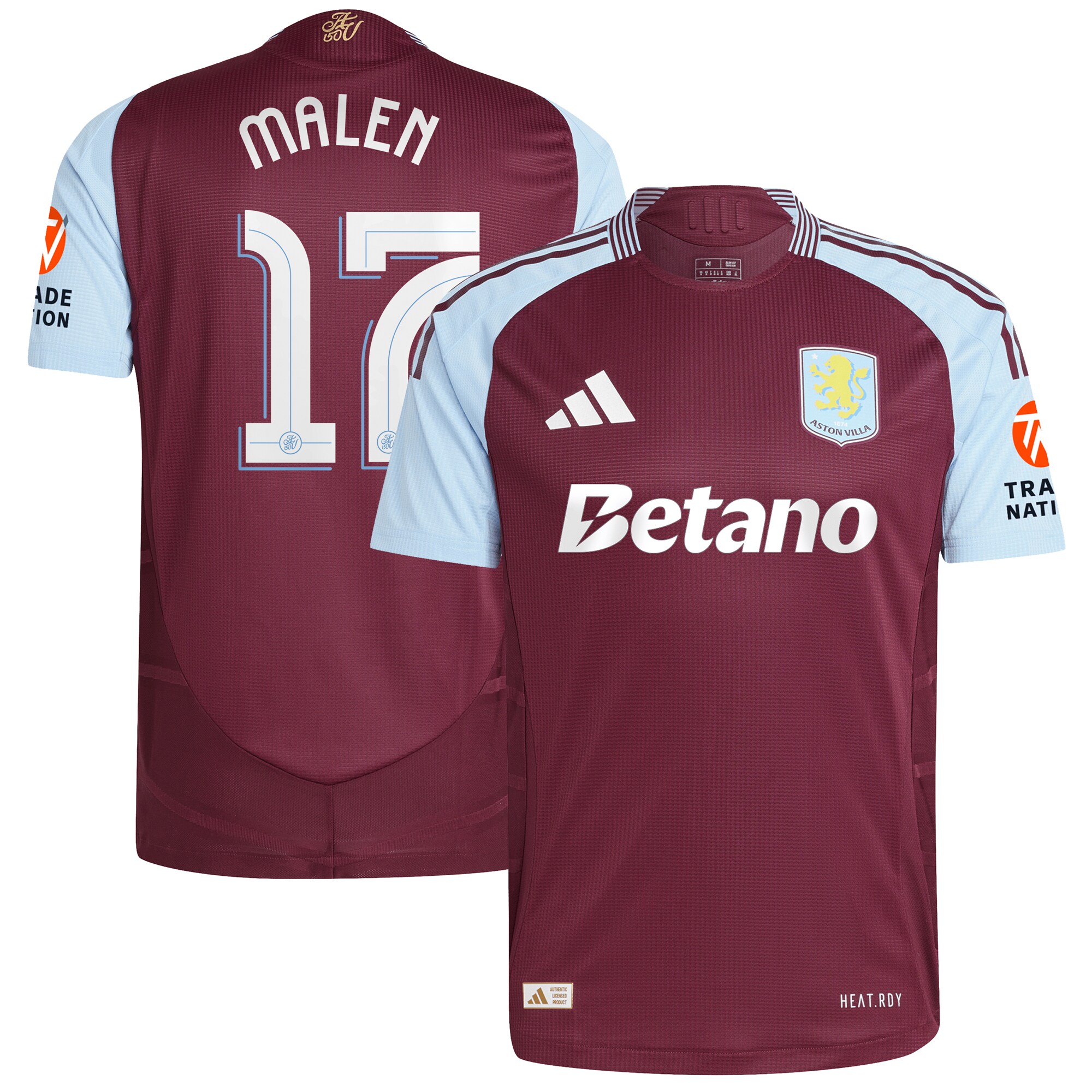 aston villa adidas home authentic shirt 2024-25 with malen 17 cup printing Collection | Official Aston Villa Jerseys for Fans