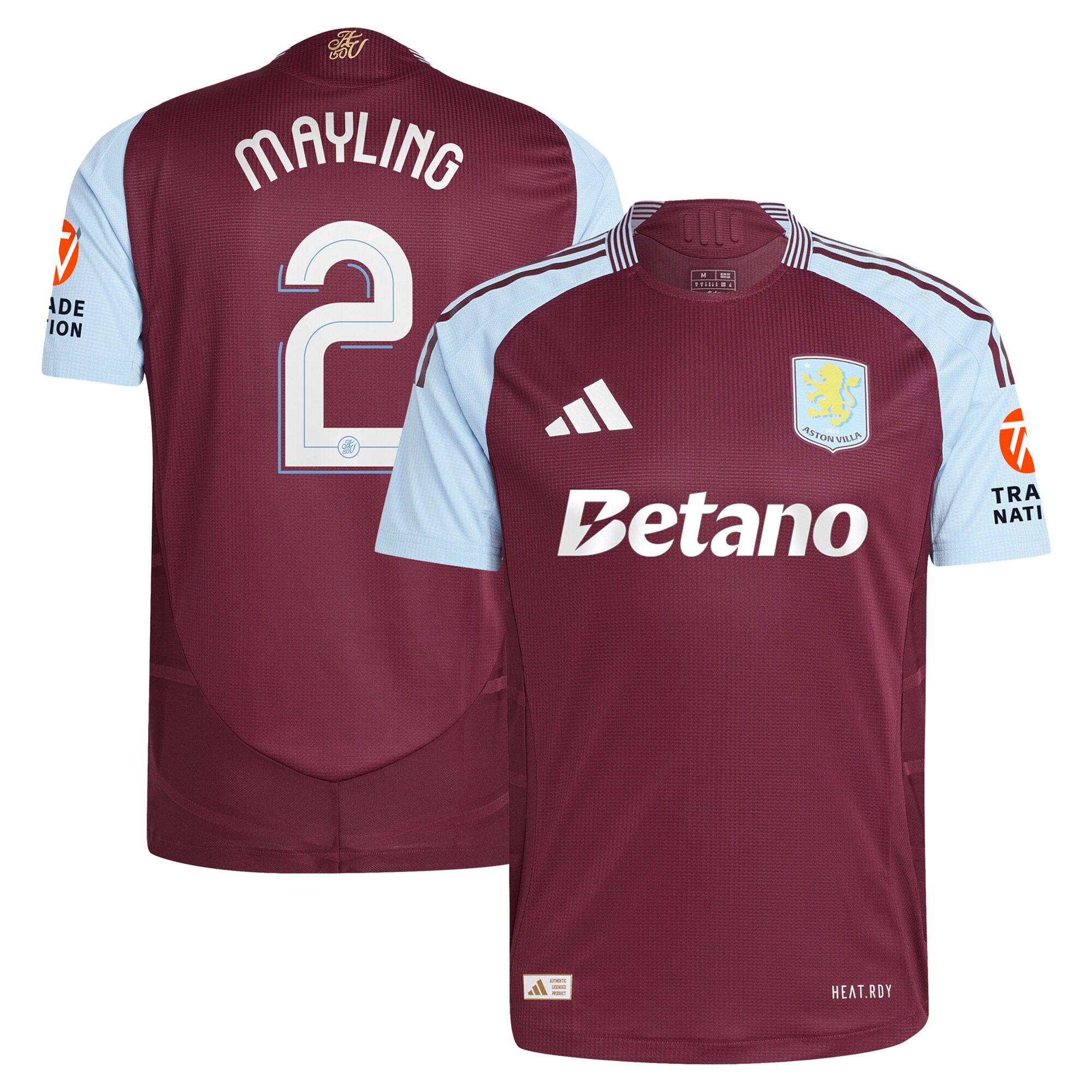 aston villa adidas home authentic shirt 2024-25 with mayling 2 cup printing Collection | Official Aston Villa Jerseys for Fans