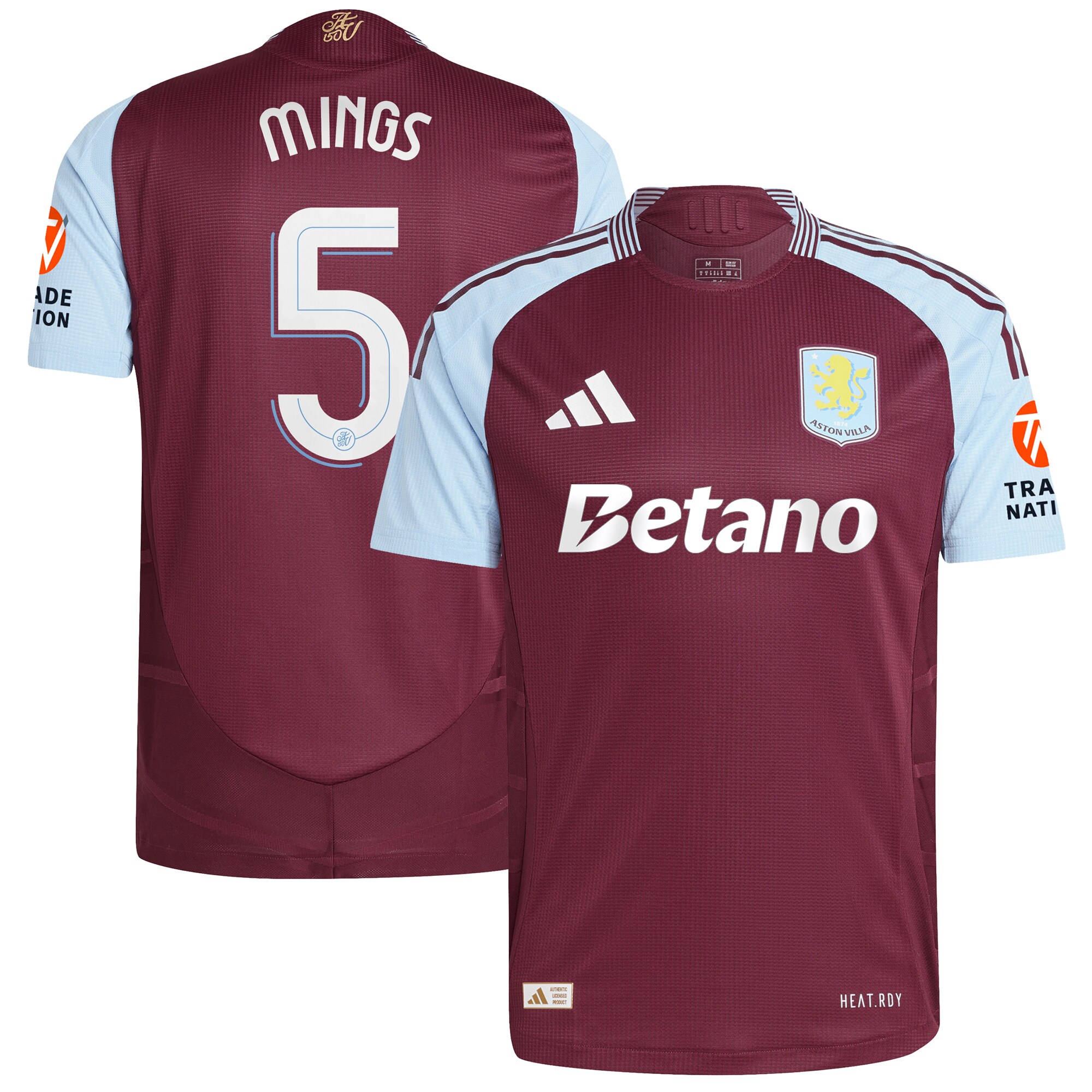 aston villa adidas home authentic shirt 2024-25 with mings 5 cup printing Collection | Official Aston Villa Jerseys for Fans