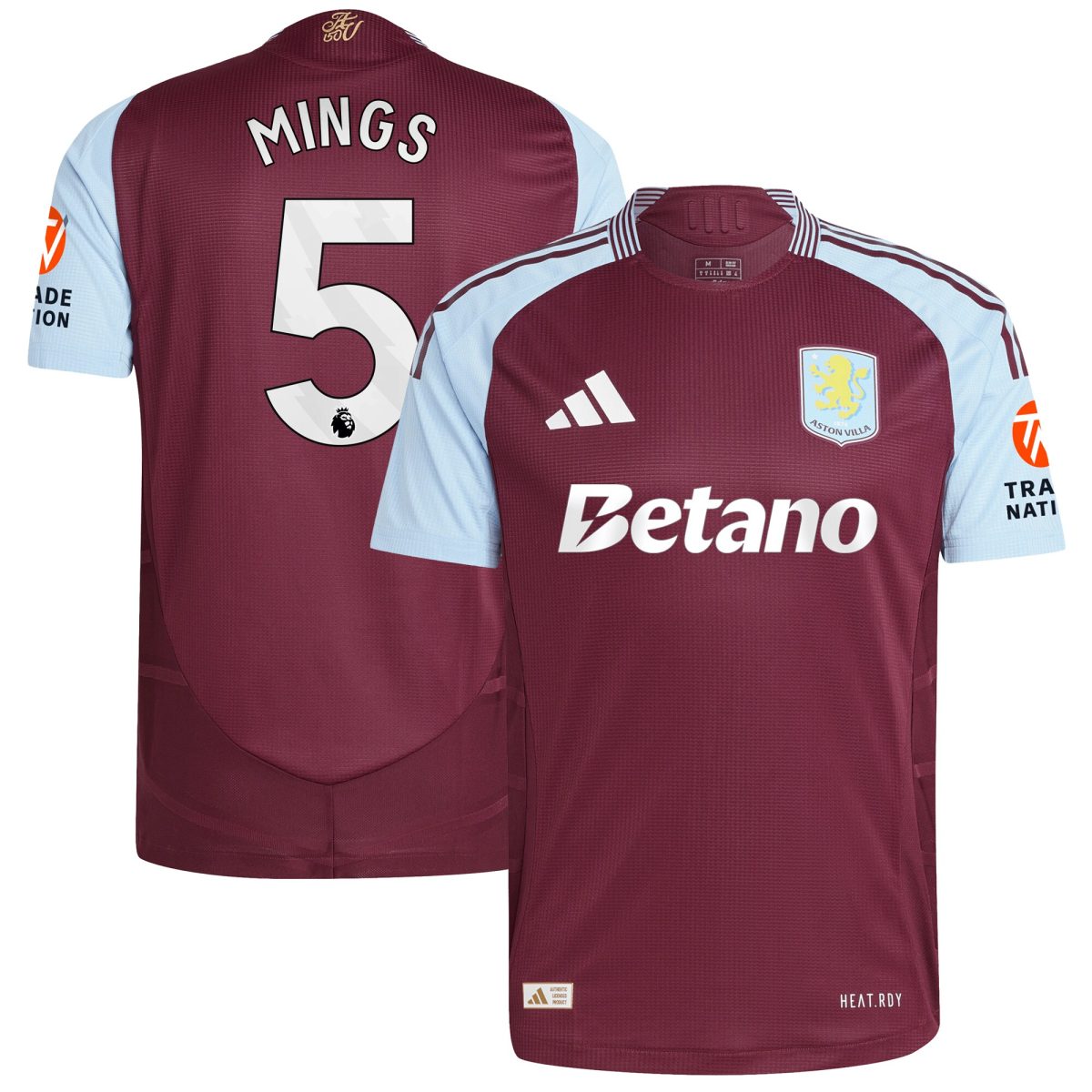aston villa adidas home authentic shirt 2024-25 with mings 5 printing Collection | Official Aston Villa Jerseys for Fans