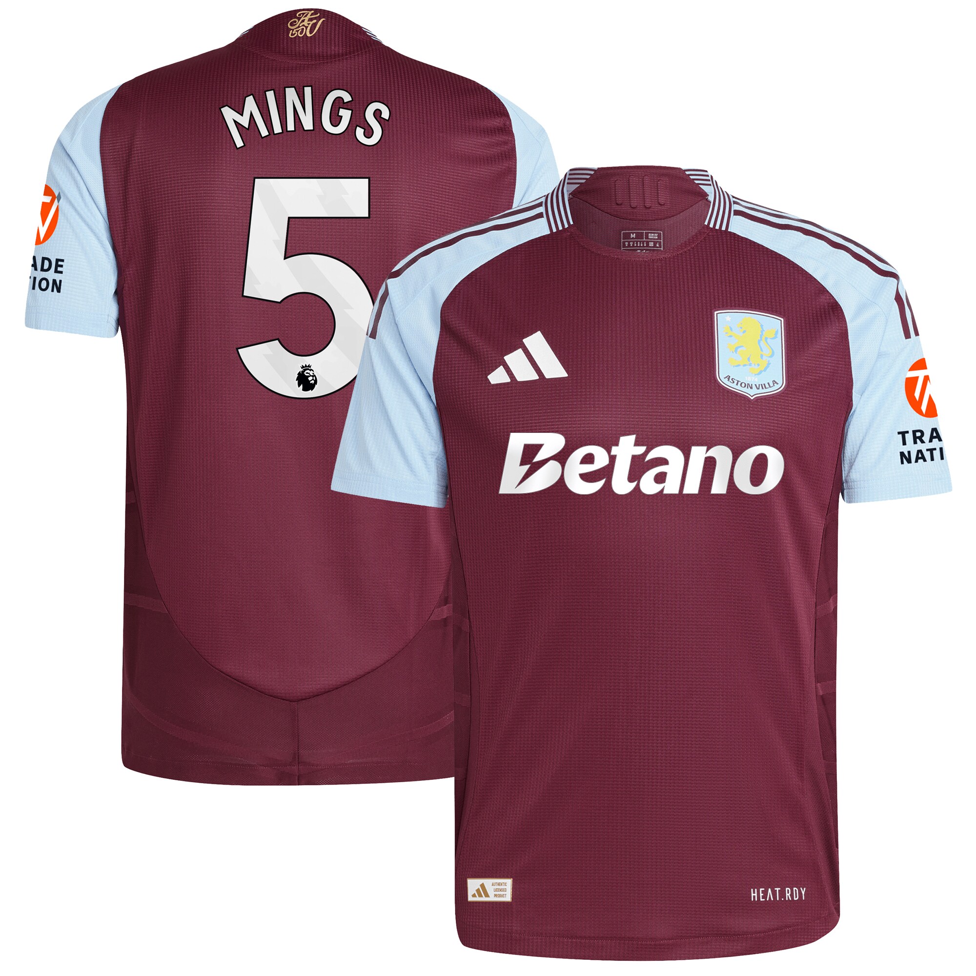 aston villa adidas home authentic shirt 2024-25 with mings 5 printing Collection | Official Aston Villa Jerseys for Fans