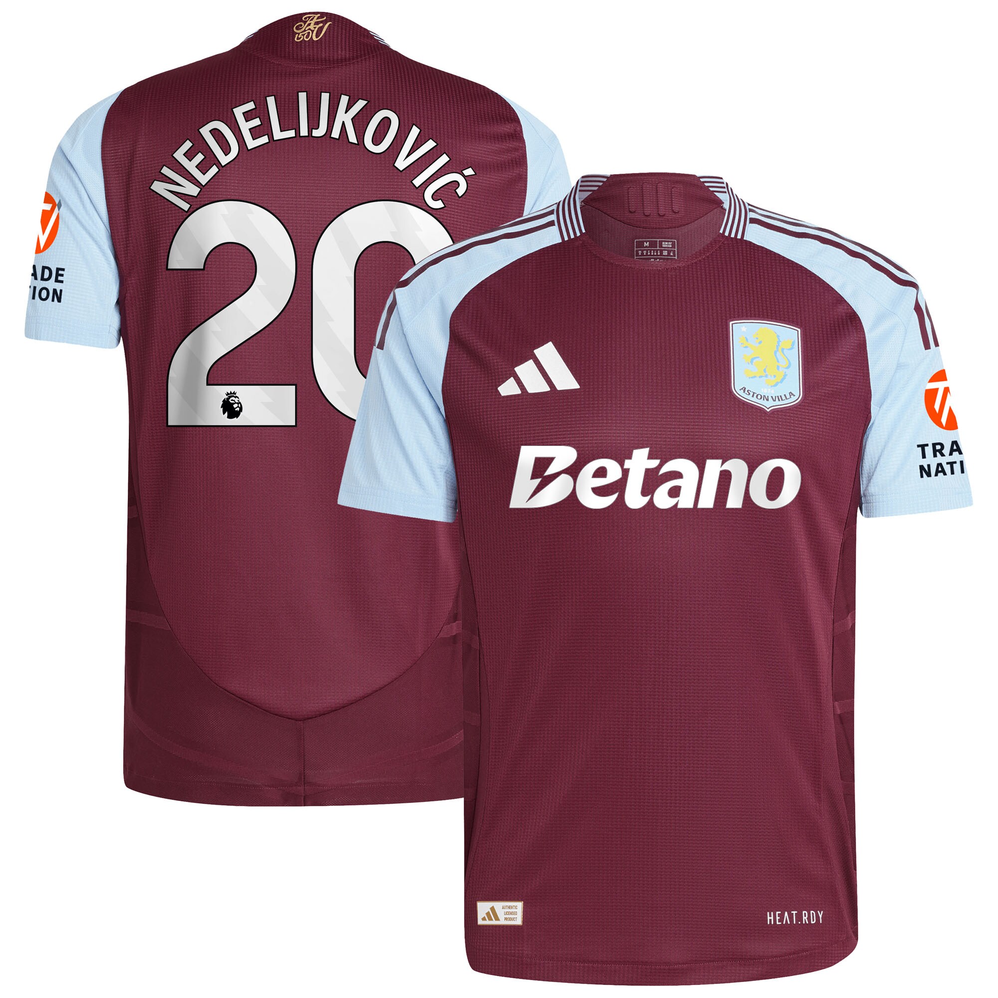 aston villa adidas home authentic shirt 2024-25 with nedeljković 20 printing Collection | Official Aston Villa Jerseys for Fans