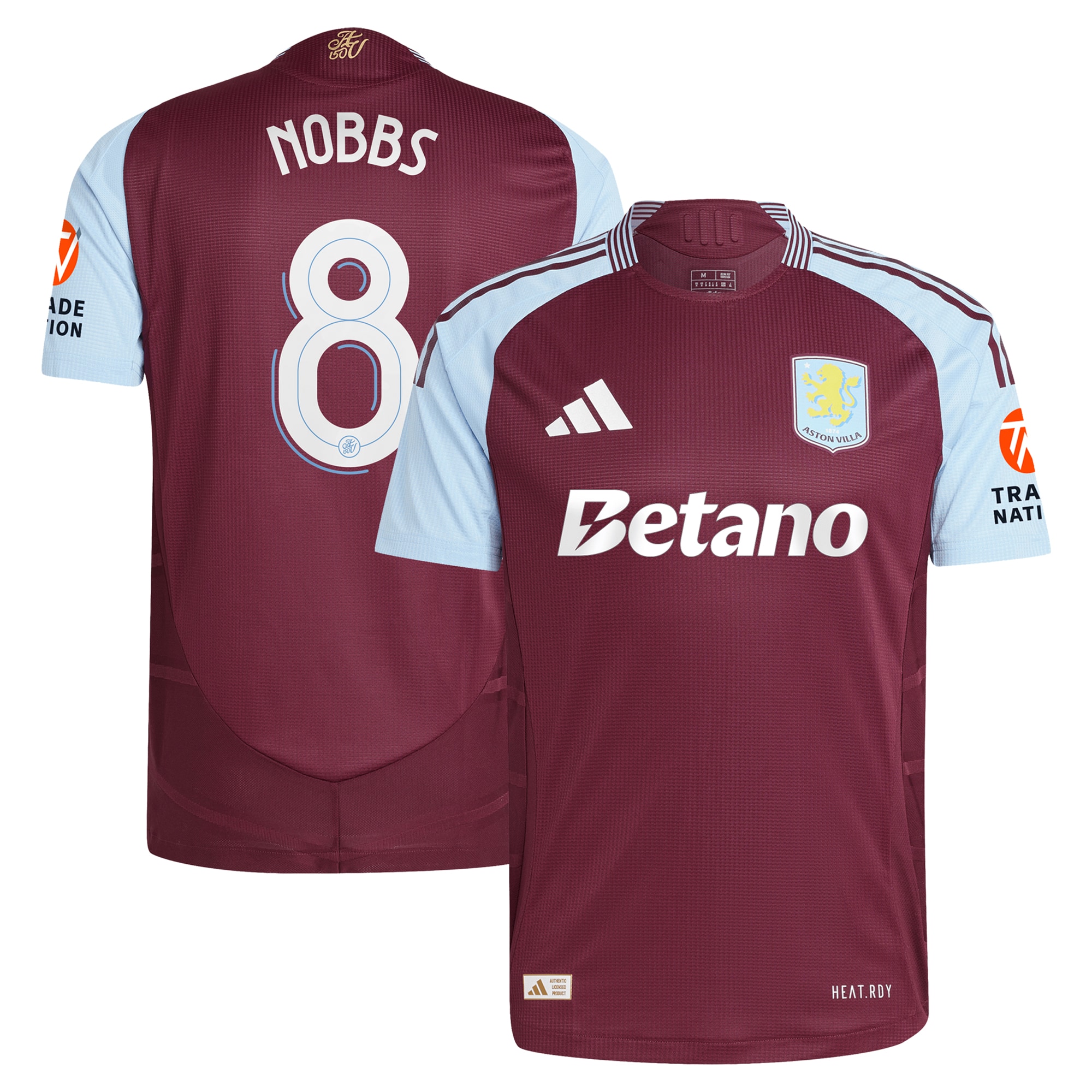 aston villa adidas home authentic shirt 2024-25 with nobbs 8 cup printing Collection | Official Aston Villa Jerseys for Fans