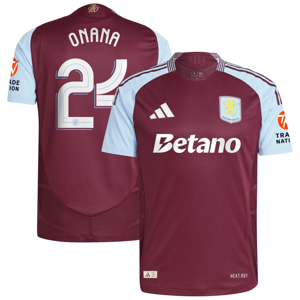 aston villa adidas home authentic shirt 2024-25 with onana 24 cup printing Collection | Official Aston Villa Jerseys for Fans