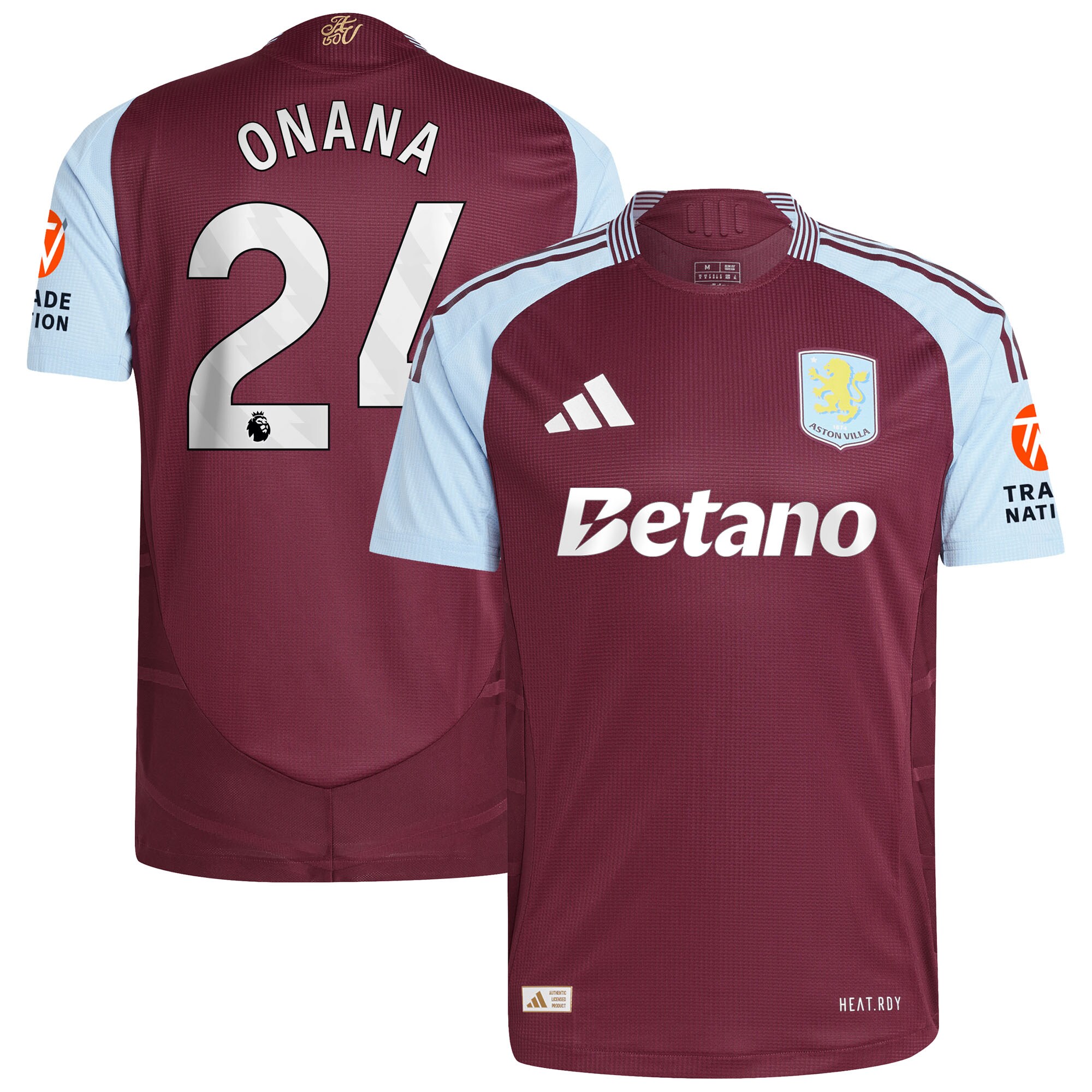 aston villa adidas home authentic shirt 2024-25 with onana 24 printing Collection | Official Aston Villa Jerseys for Fans