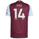 aston villa adidas home authentic shirt 2024-25 with pau 14 printing Collection | Official Aston Villa Jerseys for Fans