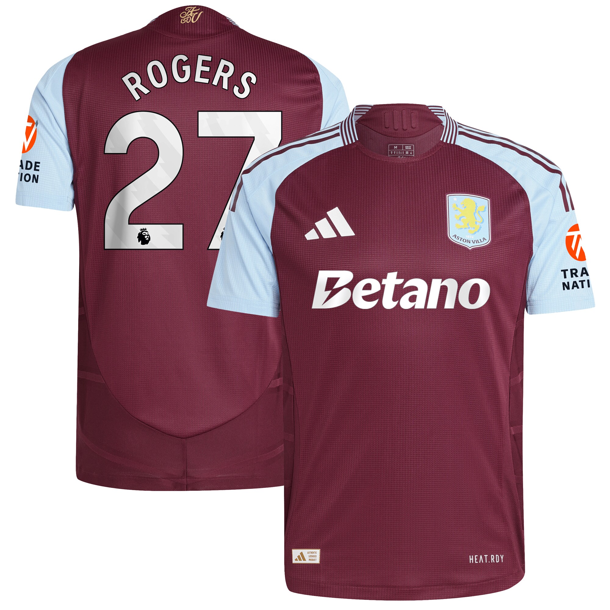 aston villa adidas home authentic shirt 2024-25 with rogers 27 printing Collection | Official Aston Villa Jerseys for Fans