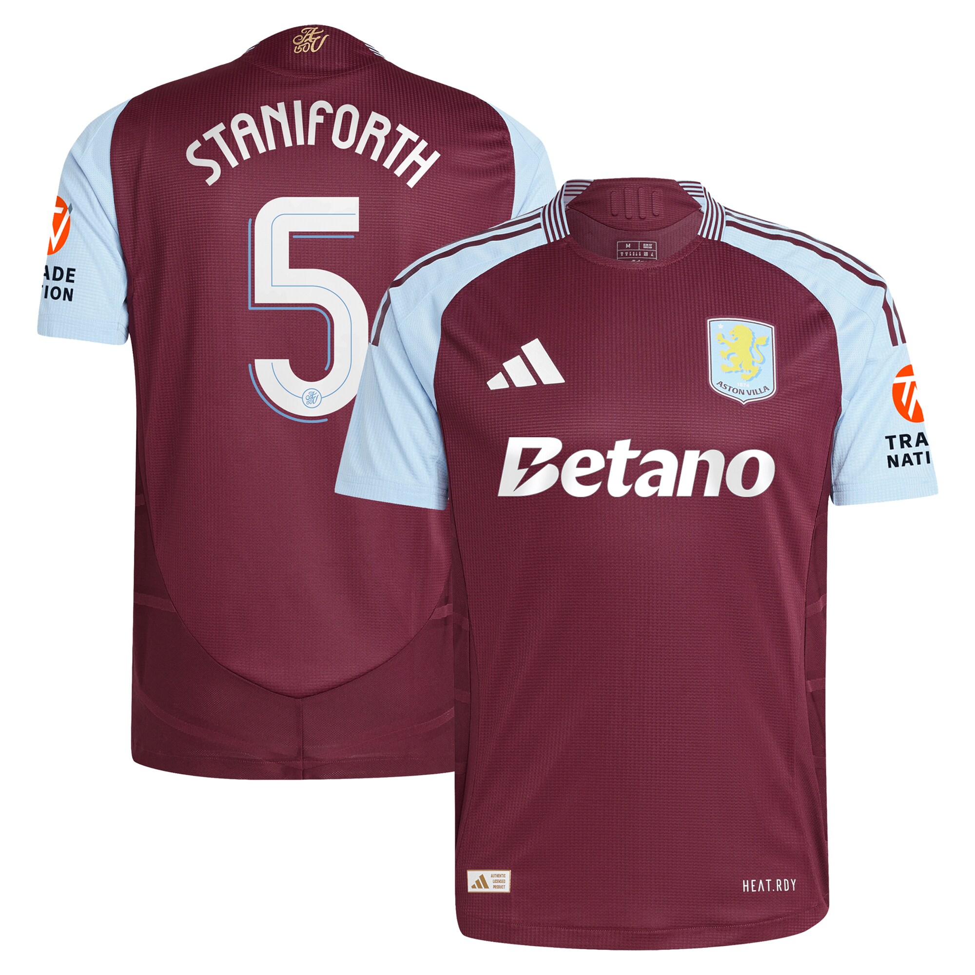 aston villa adidas home authentic shirt 2024-25 with staniforth 5 cup printing Collection | Official Aston Villa Jerseys for Fans