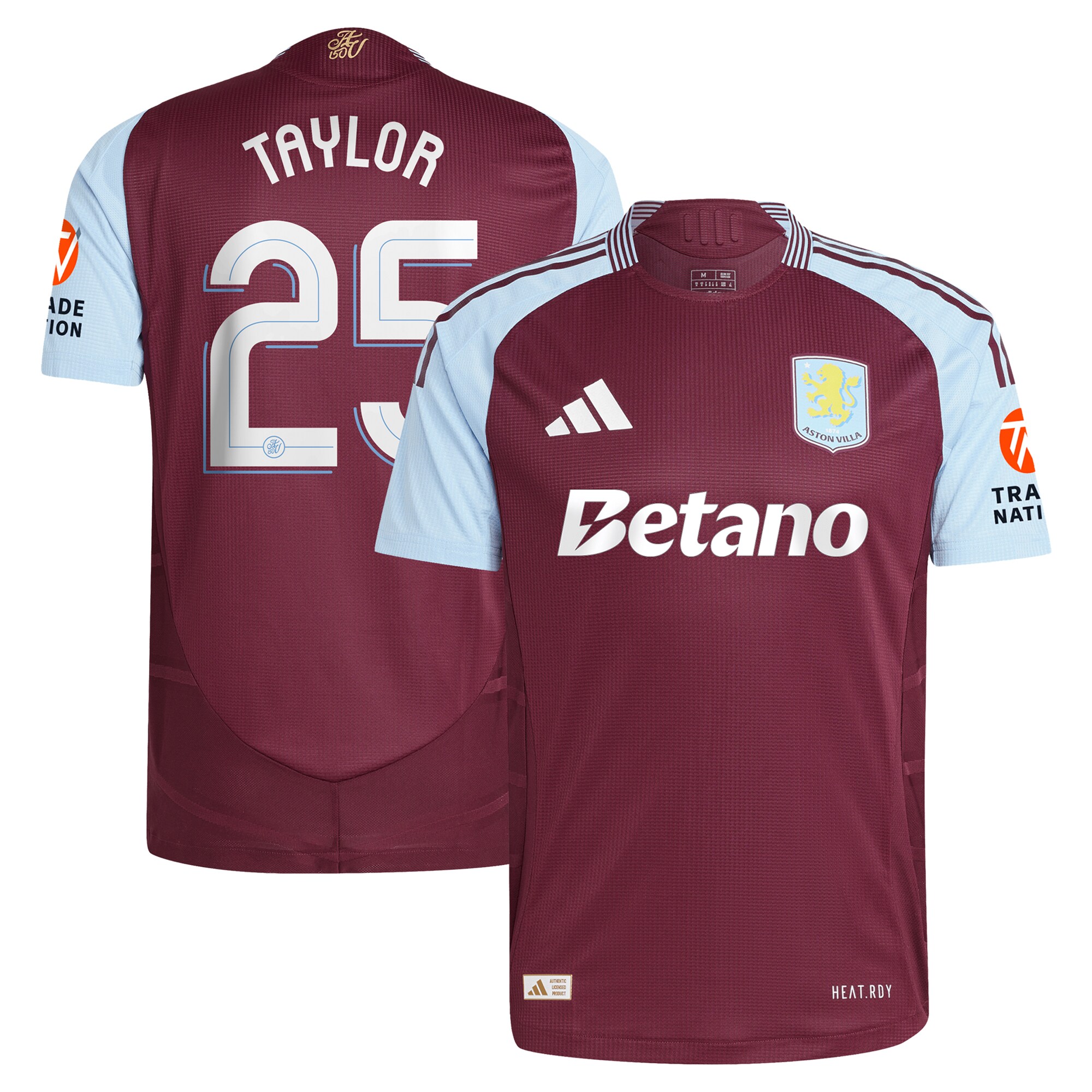 aston villa adidas home authentic shirt 2024-25 with taylor 25 cup printing Collection | Official Aston Villa Jerseys for Fans