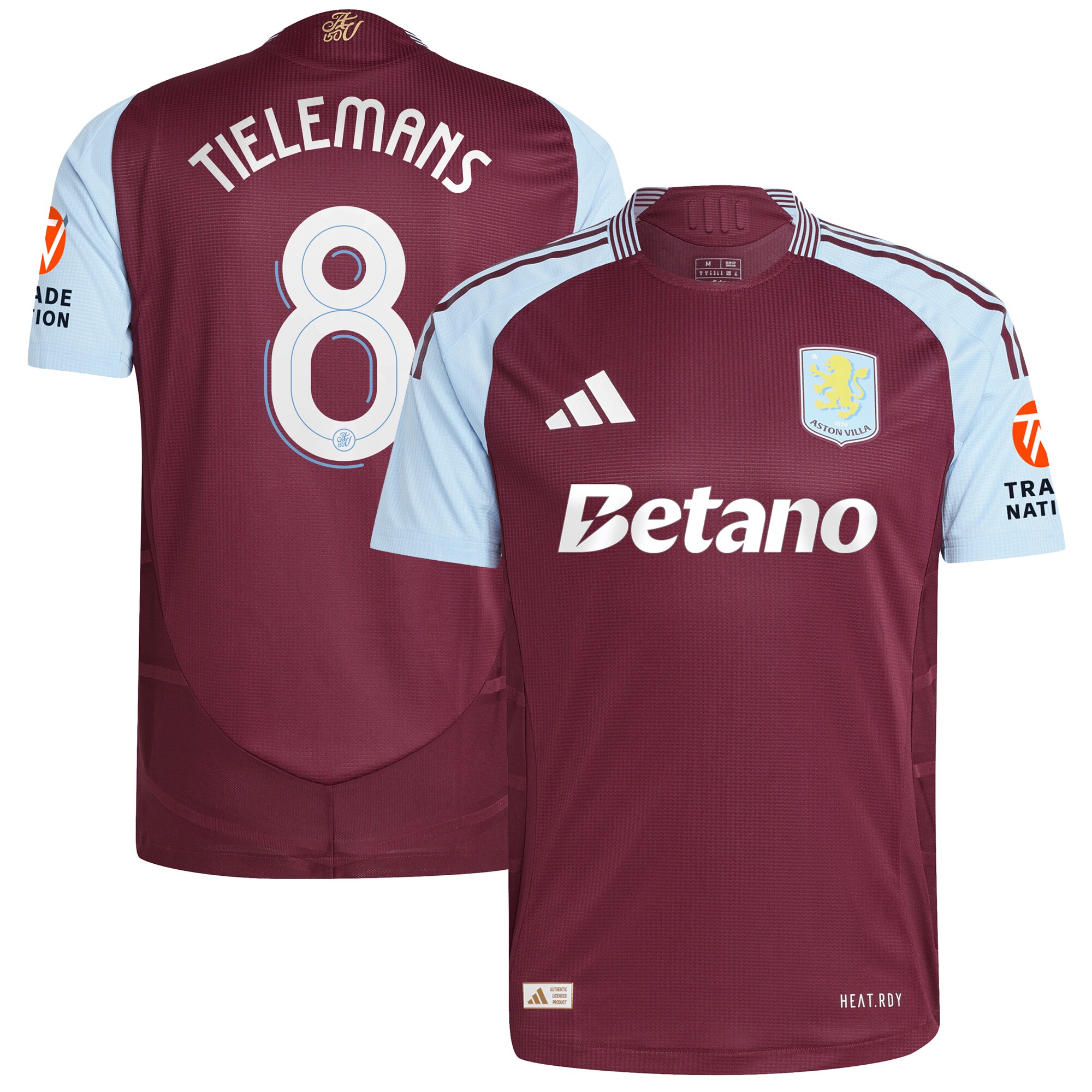 aston villa adidas home authentic shirt 2024-25 with tielemans 8 cup printing Collection | Official Aston Villa Jerseys for Fans