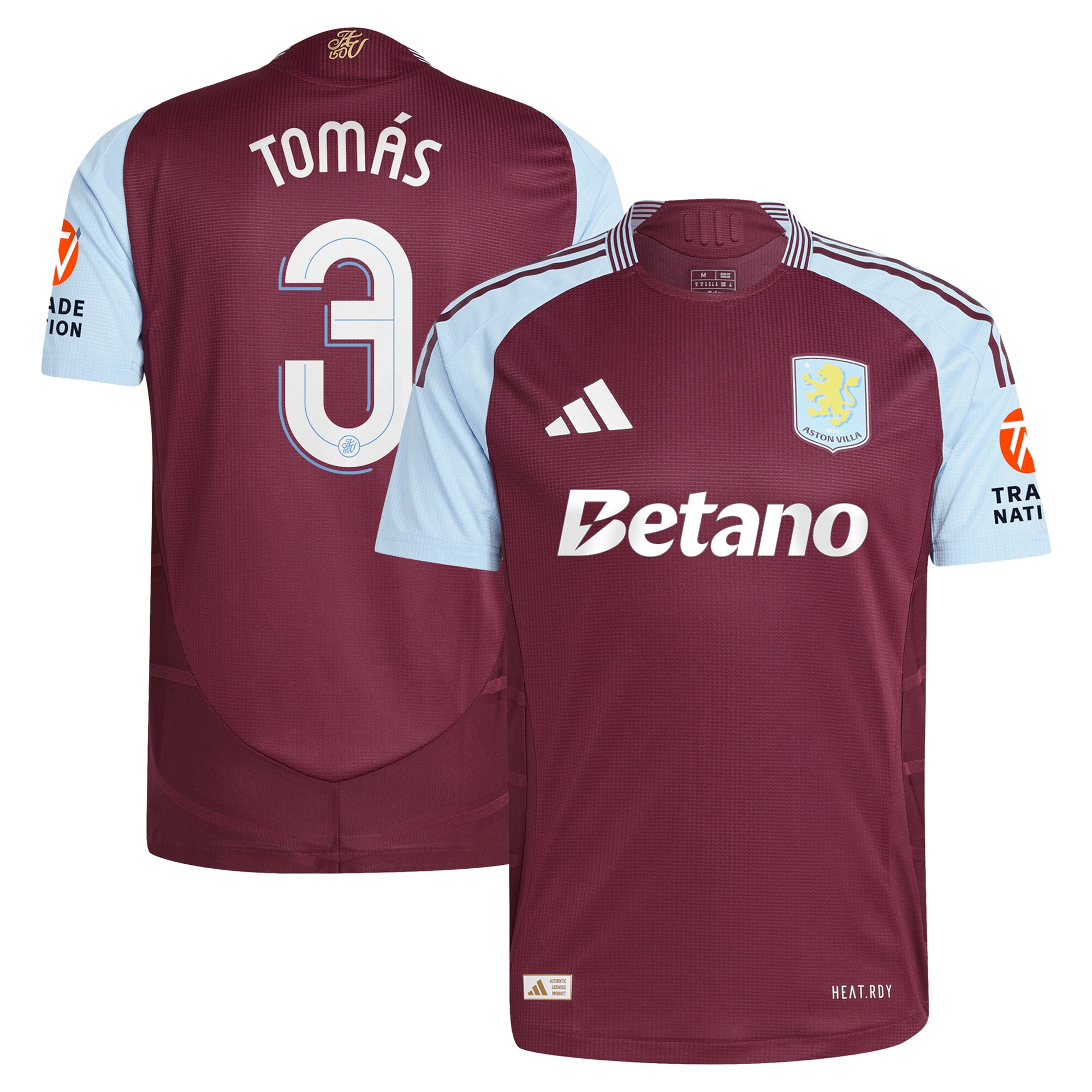 aston villa adidas home authentic shirt 2024-25 with tomás 3 cup printing Collection | Official Aston Villa Jerseys for Fans