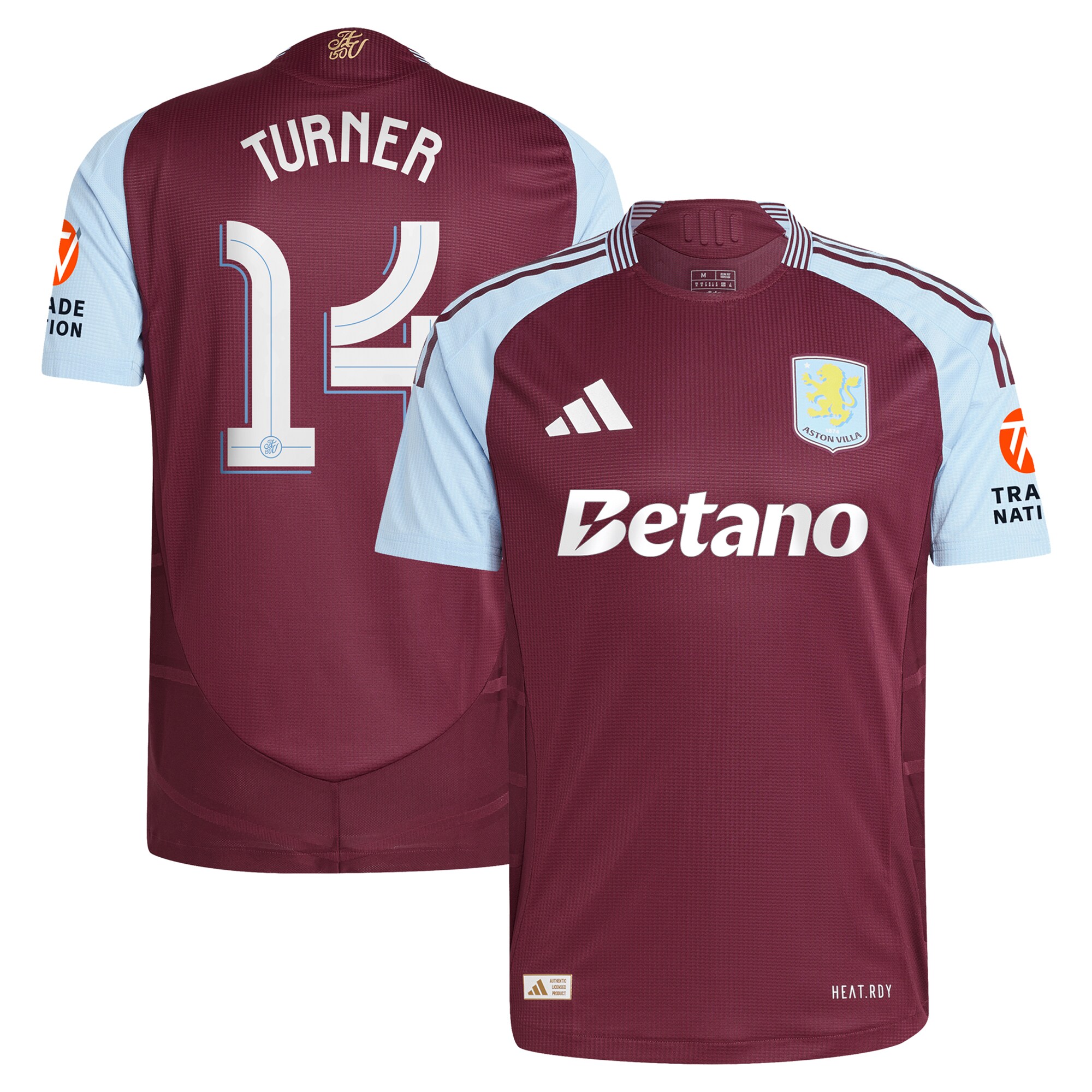 aston villa adidas home authentic shirt 2024-25 with turner 14 cup printing Collection | Official Aston Villa Jerseys for Fans