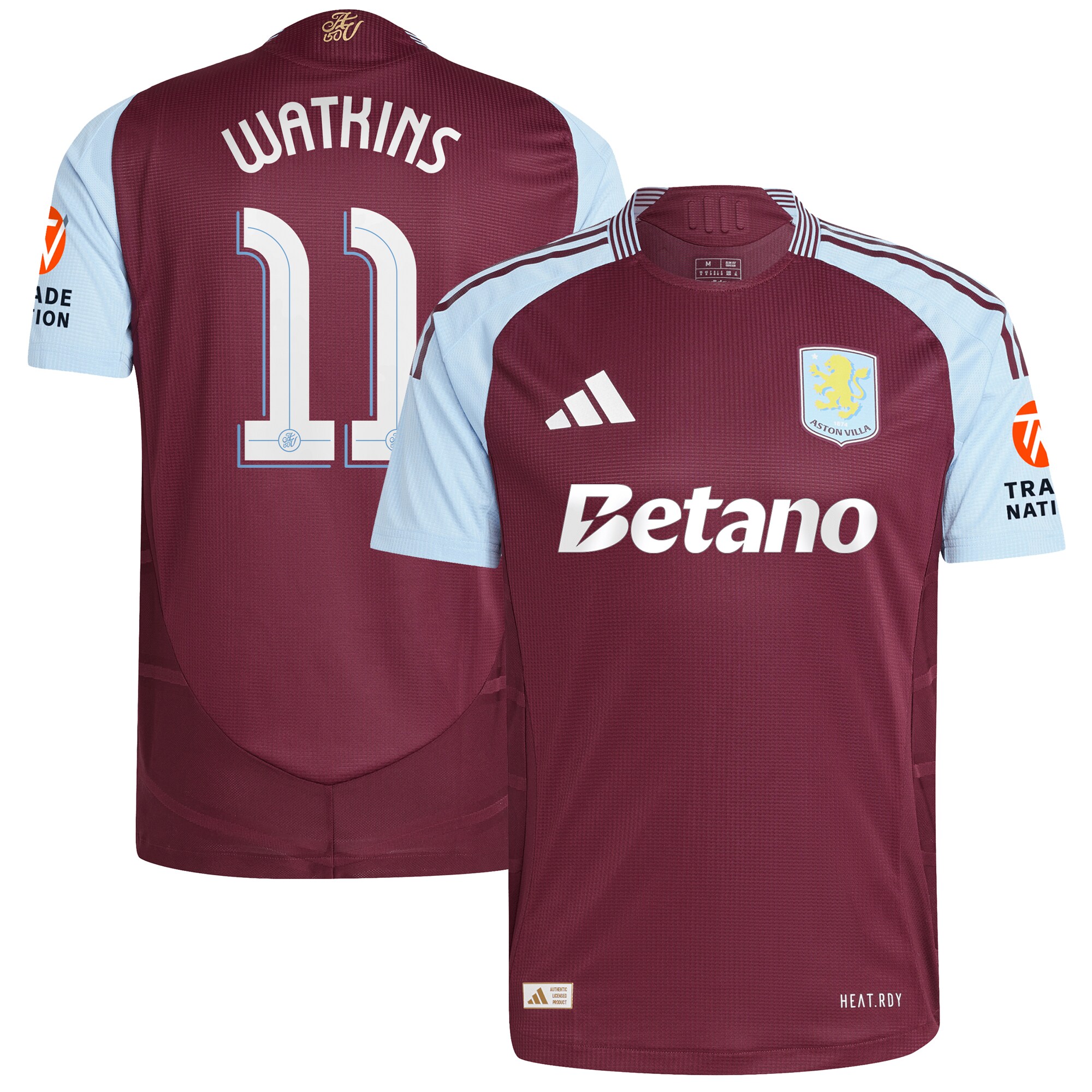 aston villa adidas home authentic shirt 2024-25 with watkins 11 cup printing Collection | Official Aston Villa Jerseys for Fans