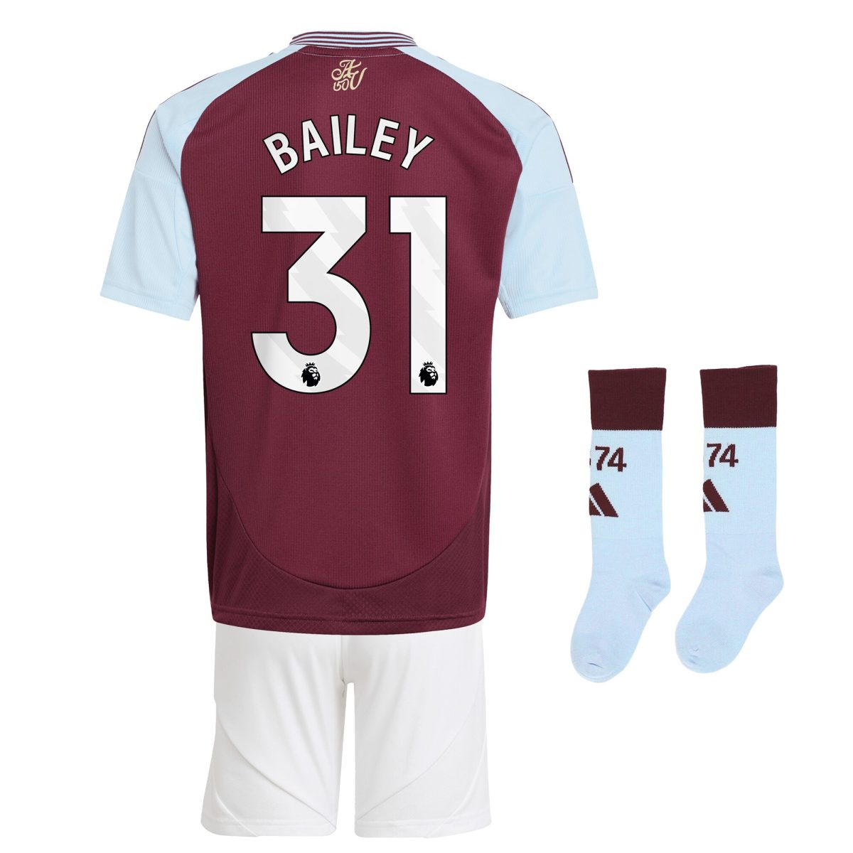 aston villa adidas home mini kit 2024-25 with bailey 31 printing Collection | Official Aston Villa Jerseys for Fans
