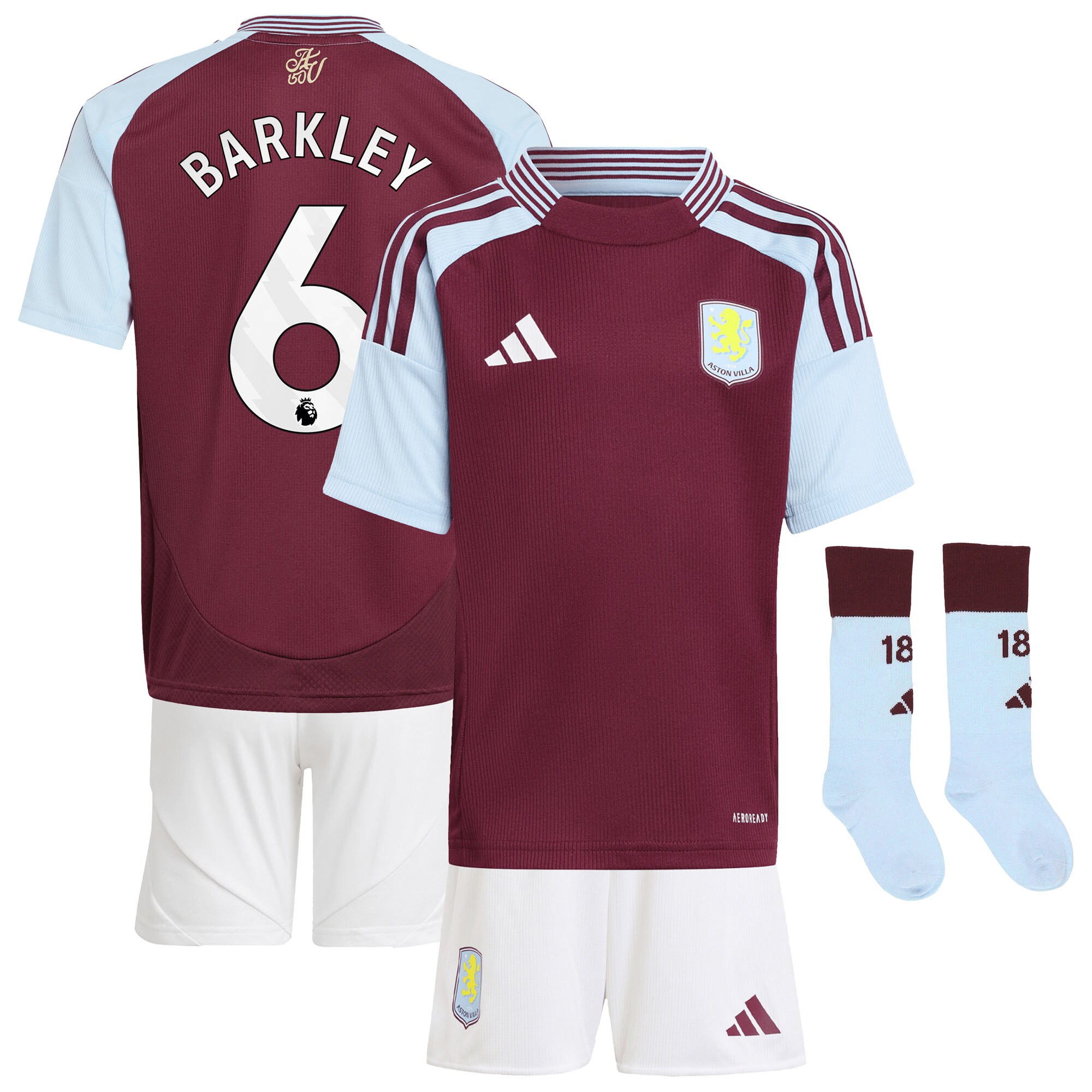 aston villa adidas home mini kit 2024-25 with barkley 6 printing Collection | Official Aston Villa Jerseys for Fans