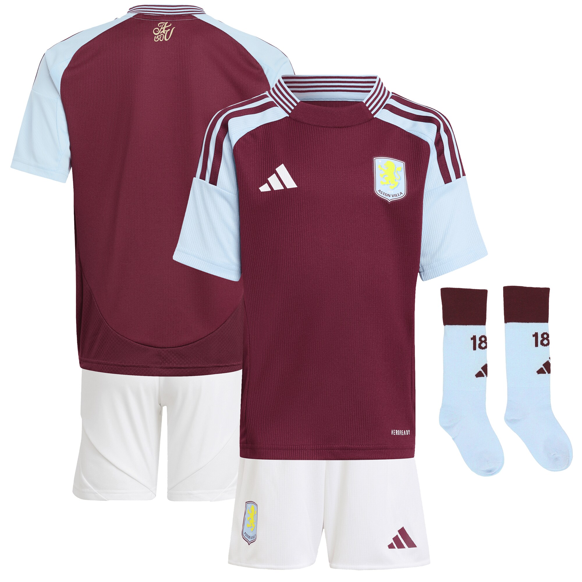 aston villa adidas home mini kit 2024-25 with custom printing Collection | Official Aston Villa Jerseys for Fans