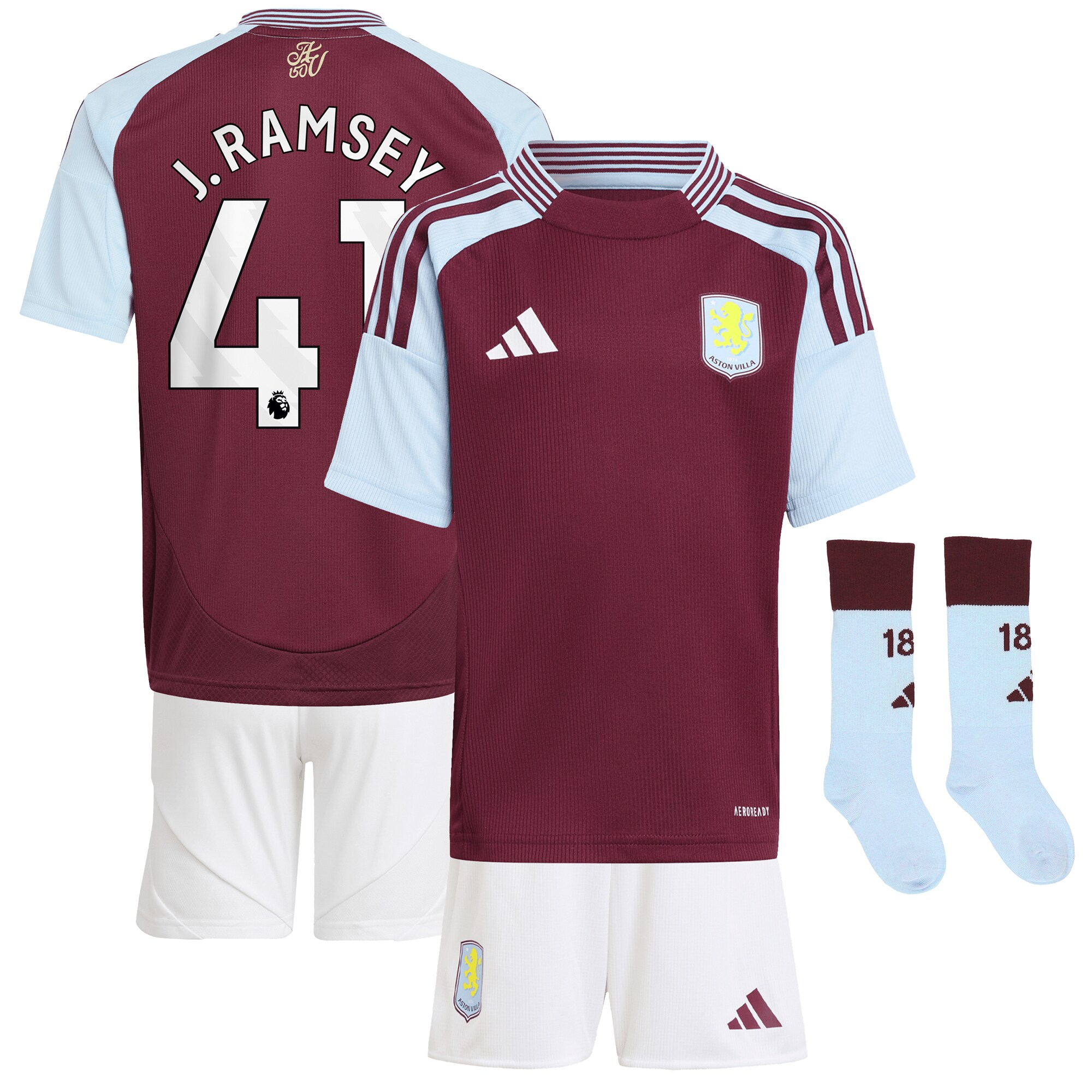 aston villa adidas home mini kit 2024-25 with j. ramsey 41 printing Collection | Official Aston Villa Jerseys for Fans