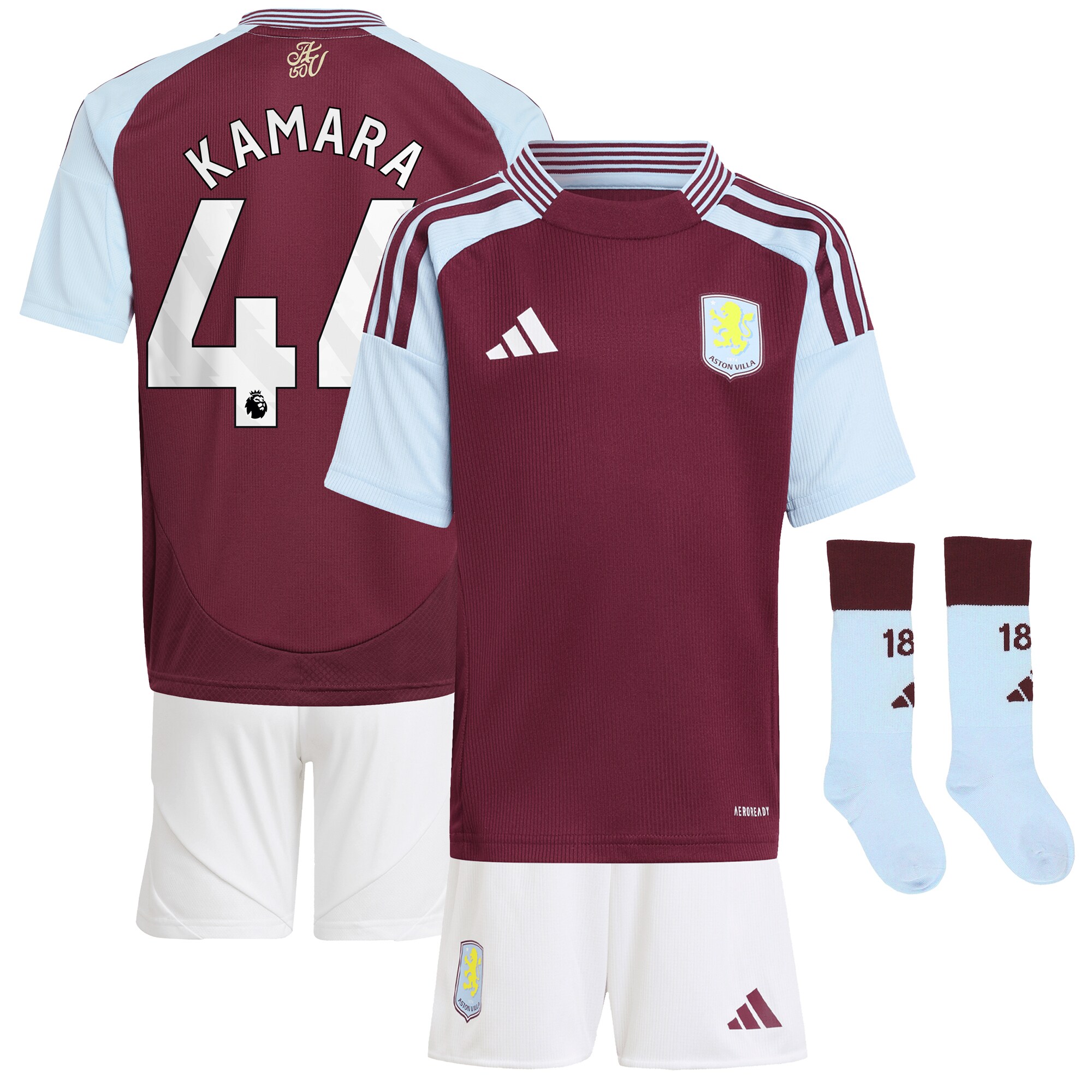 aston villa adidas home mini kit 2024-25 with kamara 44 printing Collection | Official Aston Villa Jerseys for Fans
