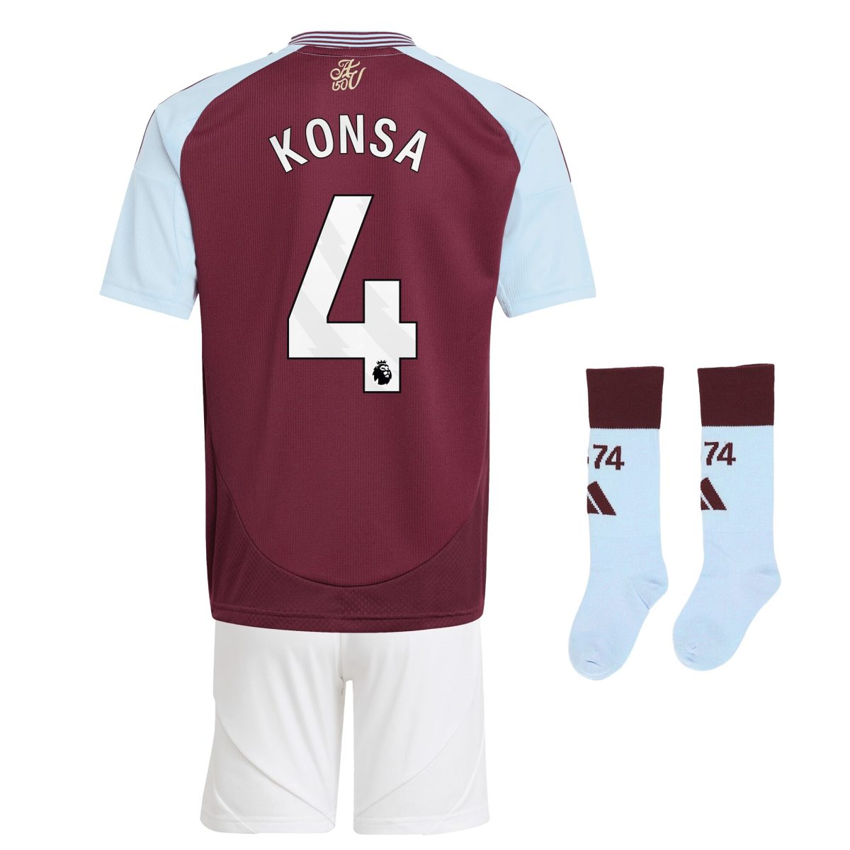 aston villa adidas home mini kit 2024-25 with konsa 4 printing Collection | Official Aston Villa Jerseys for Fans