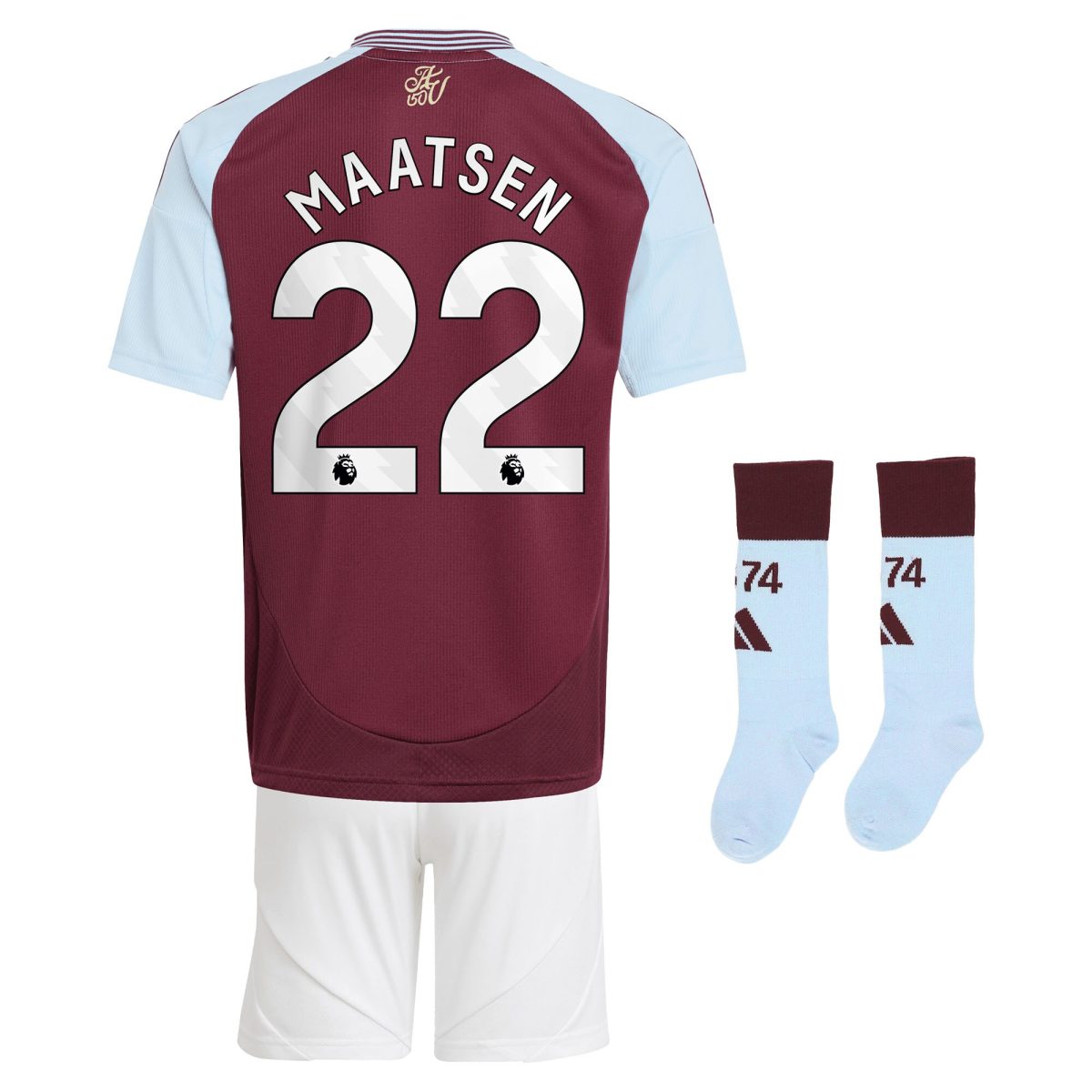 aston villa adidas home mini kit 2024-25 with maatsen 22 printing Collection | Official Aston Villa Jerseys for Fans