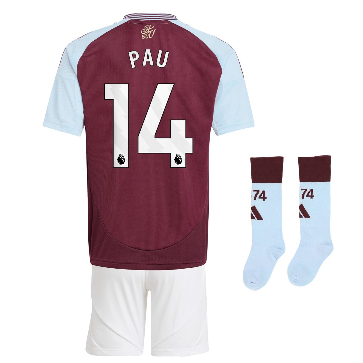 aston villa adidas home mini kit 2024-25 with pau 14 printing Collection | Official Aston Villa Jerseys for Fans