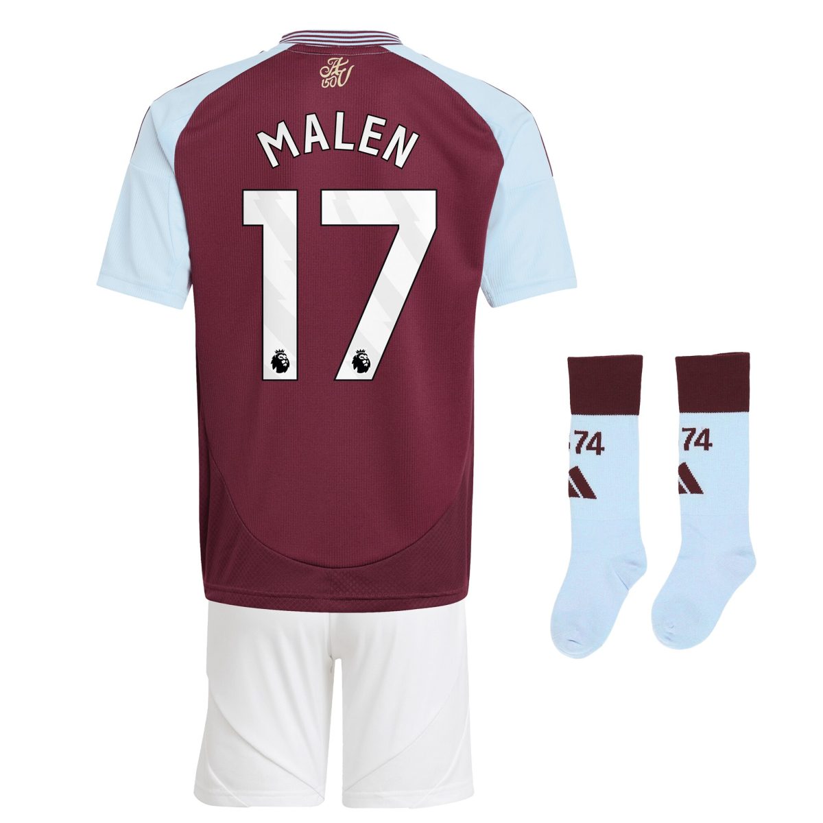 aston villa adidas home mini kit 2024-26 with malen 17 printing Collection | Official Aston Villa Jerseys for Fans