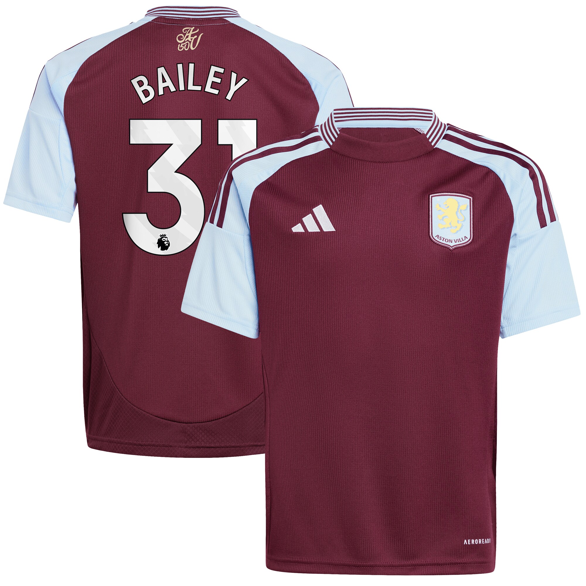 aston villa adidas home shirt 2024-25 – kids with bailey 31 printing Collection | Official Aston Villa Jerseys for Fans