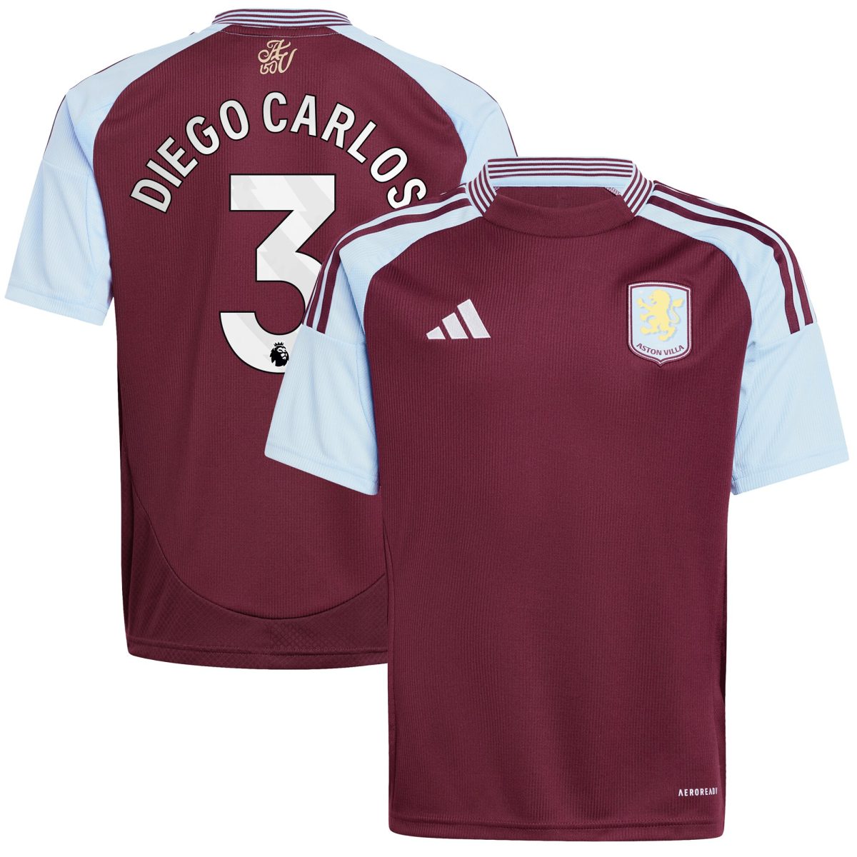 aston villa adidas home shirt 2024-25 – kids with diego carlos 3 printing Collection | Official Aston Villa Jerseys for Fans