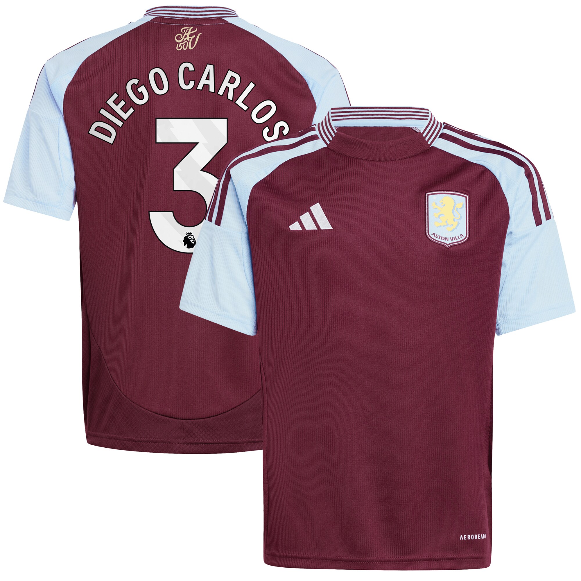 aston villa adidas home shirt 2024-25 – kids with diego carlos 3 printing Collection | Official Aston Villa Jerseys for Fans