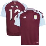 aston villa adidas home shirt 2024-25 – kids with digne 12 printing Collection | Official Aston Villa Jerseys for Fans