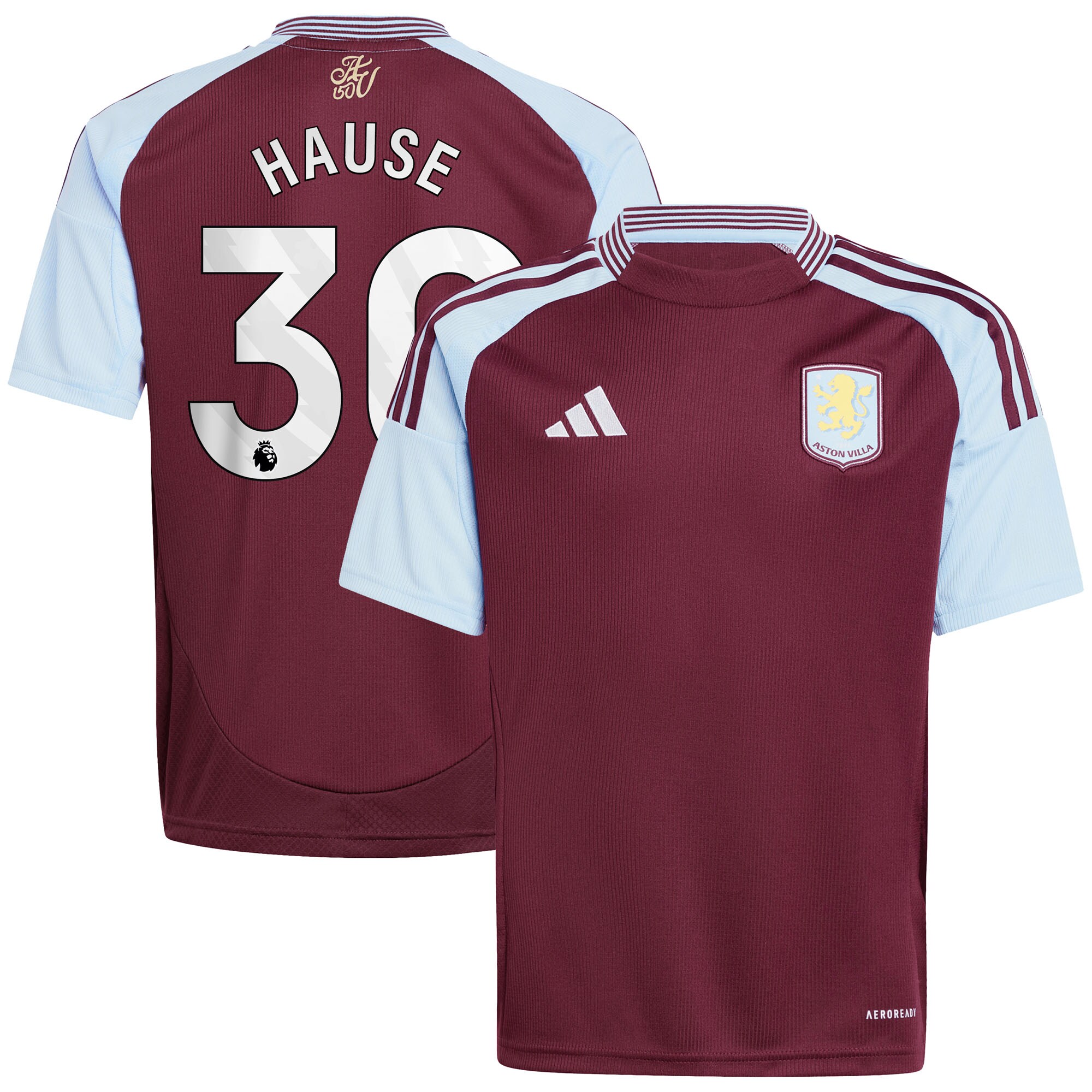 aston villa adidas home shirt 2024-25 – kids with hause 30 printing Collection | Official Aston Villa Jerseys for Fans