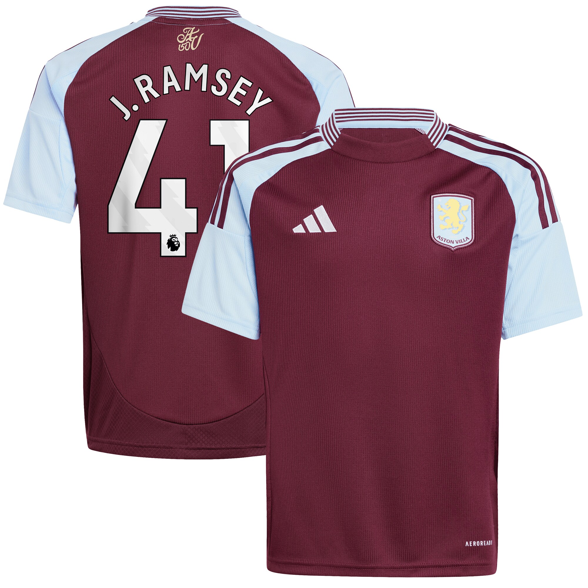 aston villa adidas home shirt 2024-25 – kids with j. ramsey 41 printing Collection | Official Aston Villa Jerseys for Fans