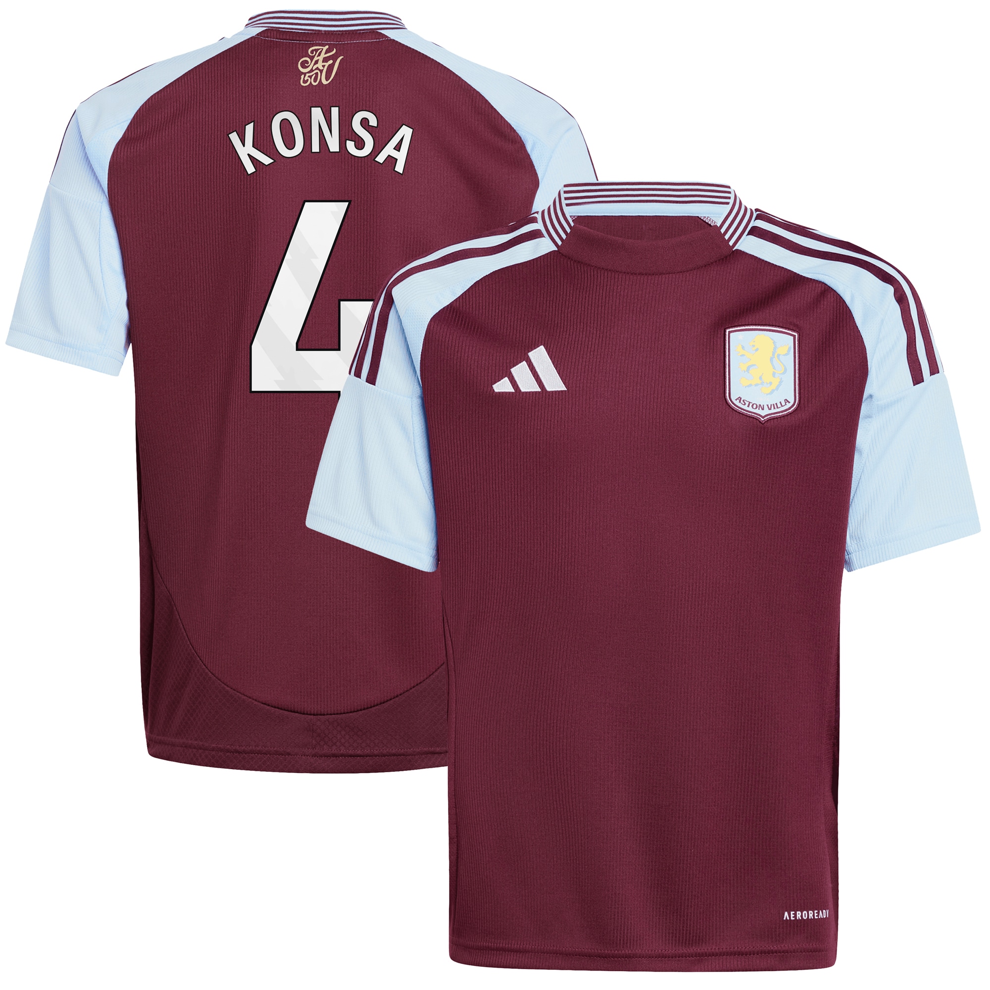 aston villa adidas home shirt 2024-25 – kids with konsa 4 printing Collection | Official Aston Villa Jerseys for Fans